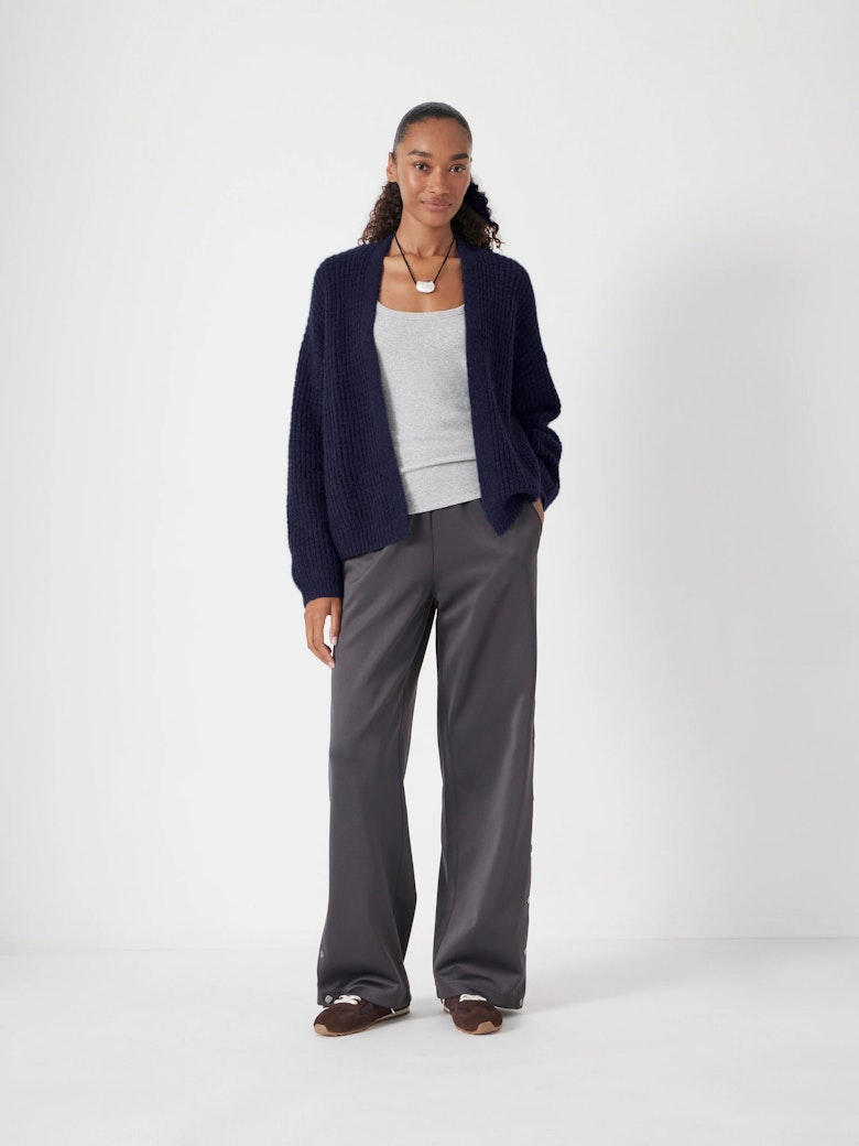 Flossie Waffle Stitch Wool Blend Edge to Edge Cardigan