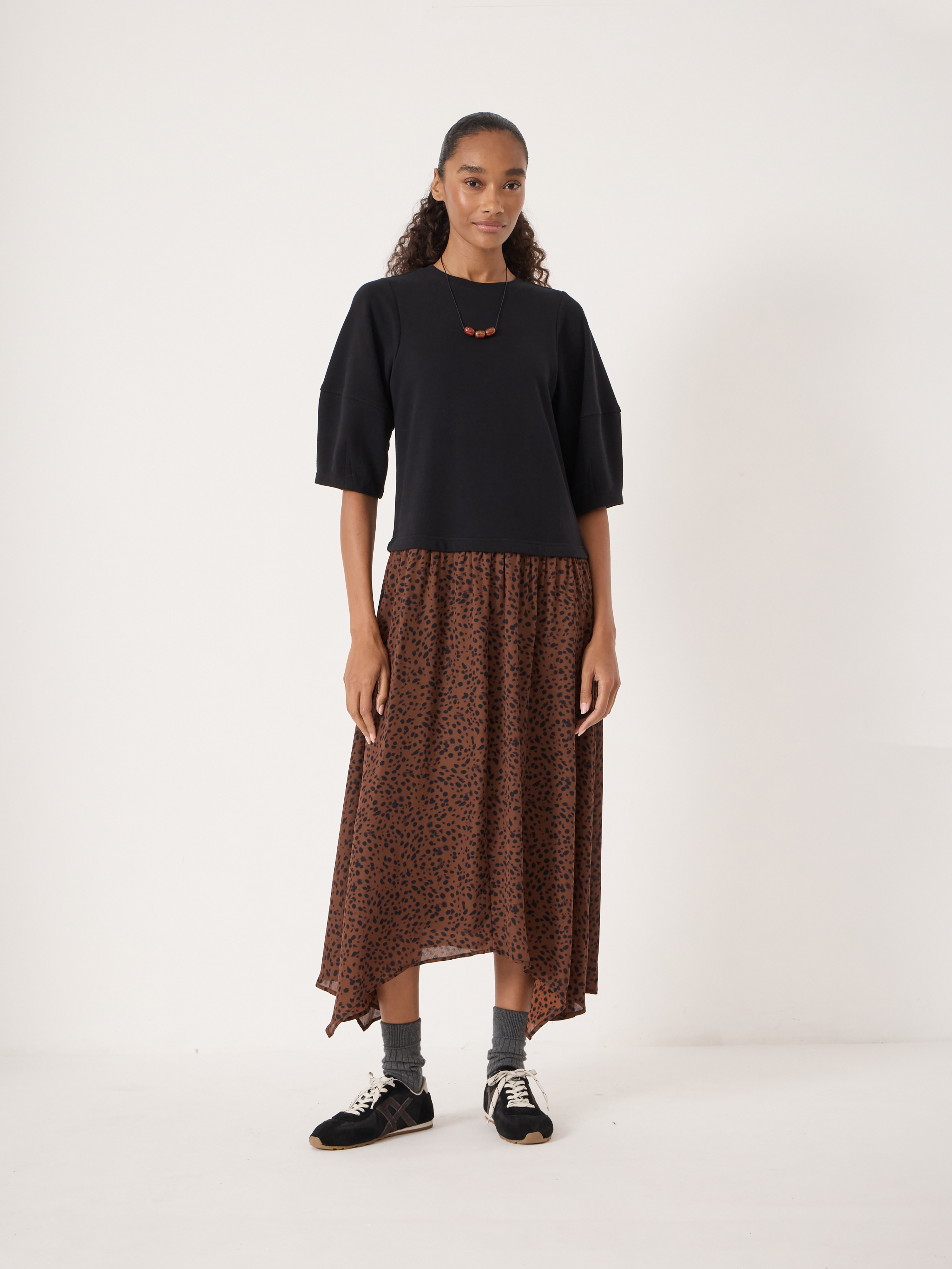 Zola Puff Sleeve Hanky Hem Dress