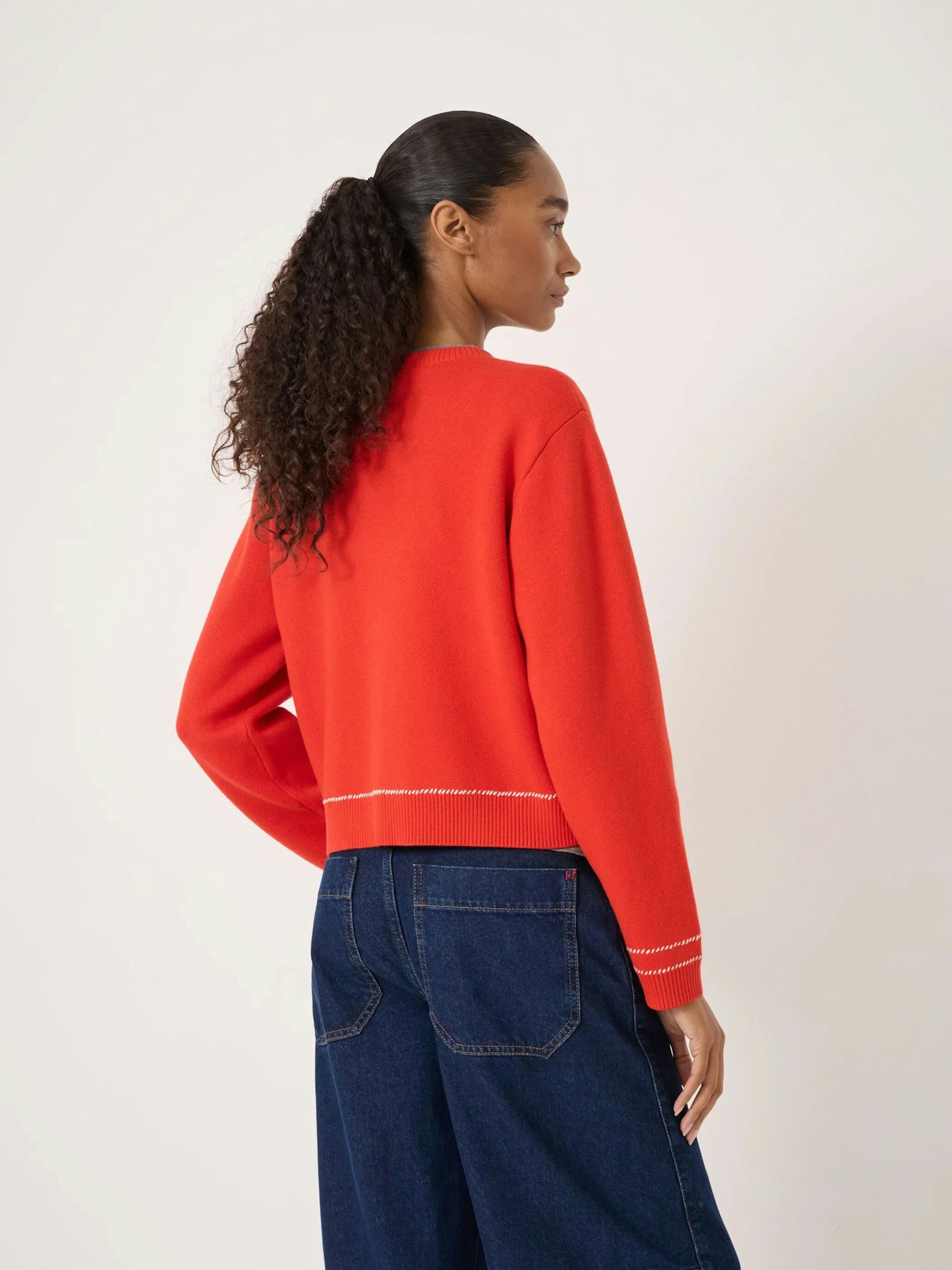 014399-1044-03 Stitch Detail Cardigan with Wool