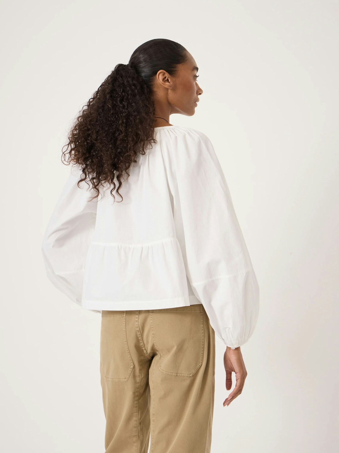 015153-0001-03 Beck Cotton Peplum Blouse