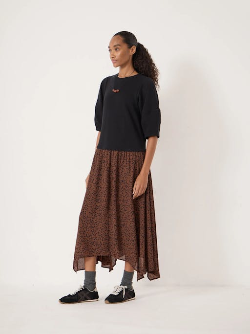 Zola Puff Sleeve Hanky Hem Dress