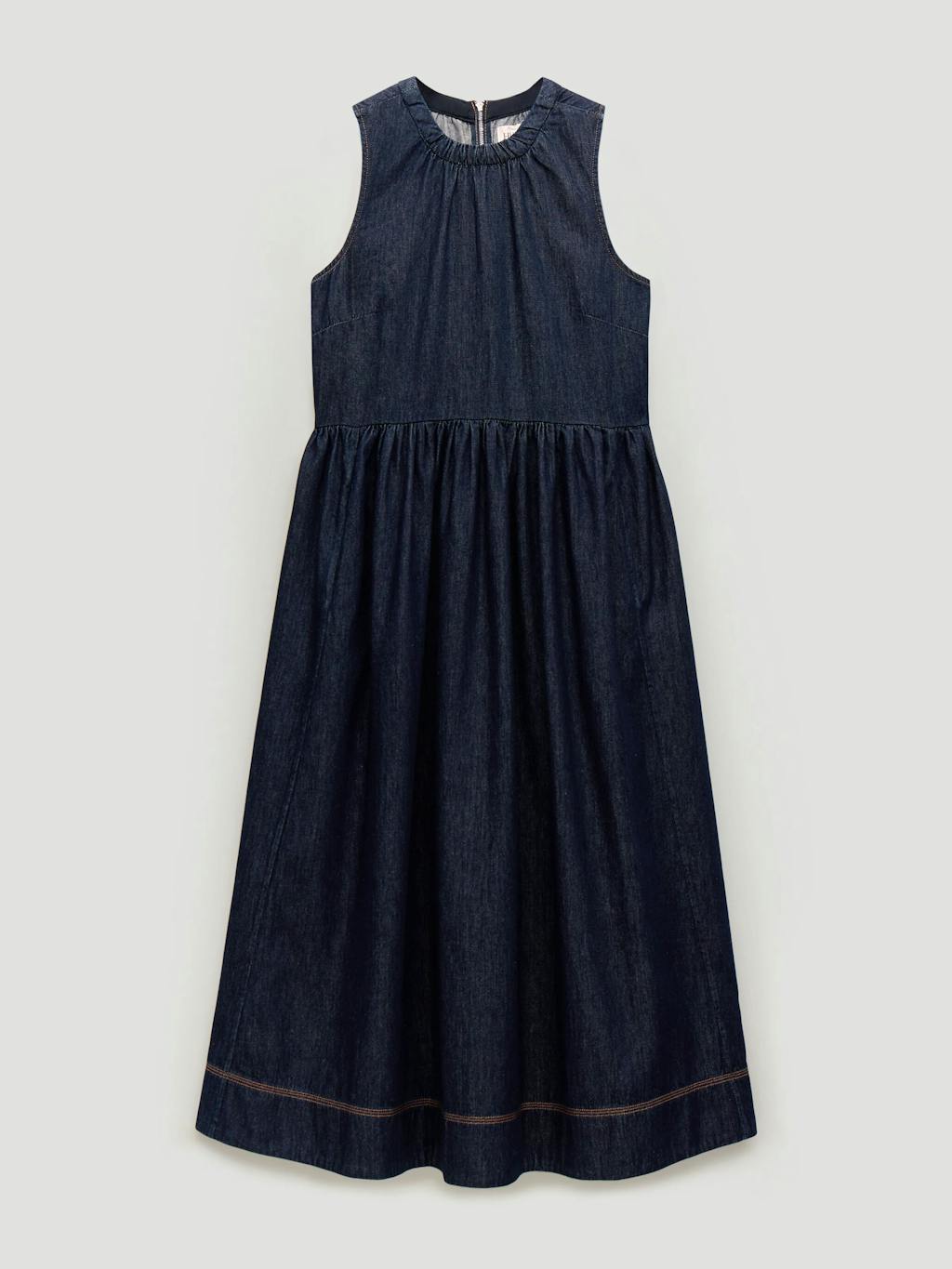 014498-4519-07 Marlowe Denim Crew Neck Maxi Dress