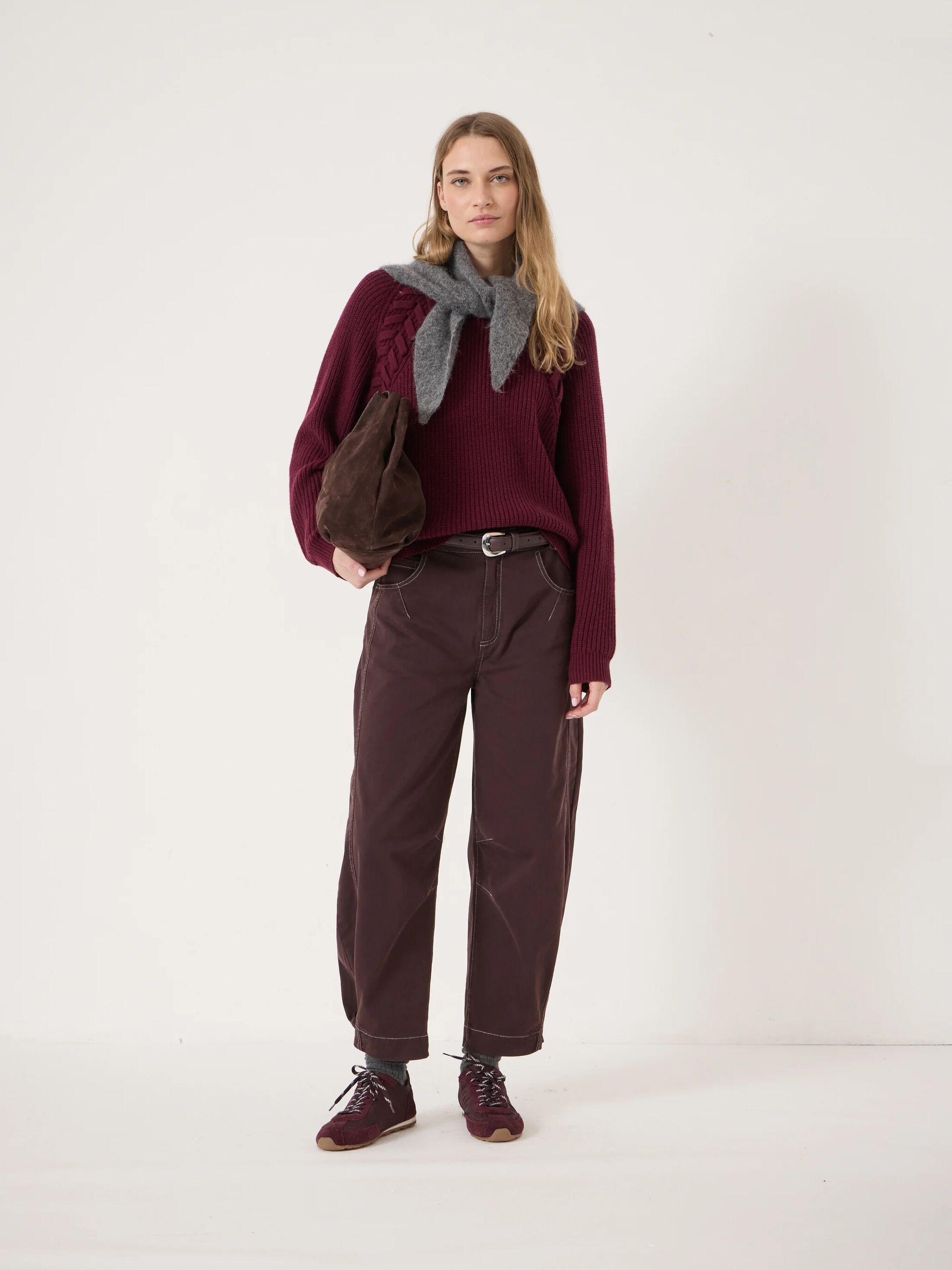 Mel Wool Blend Plait Trim Jumper