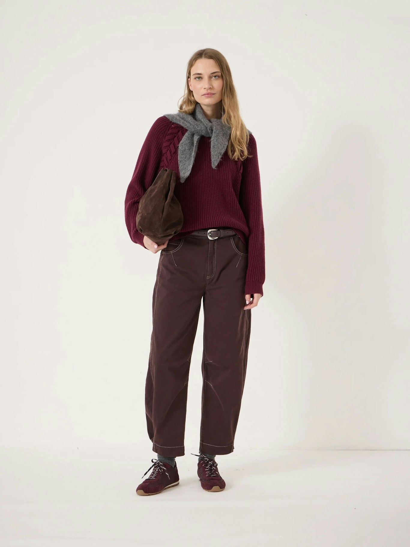 014713-1324-02 Mel Wool Blend Plait Trim Jumper