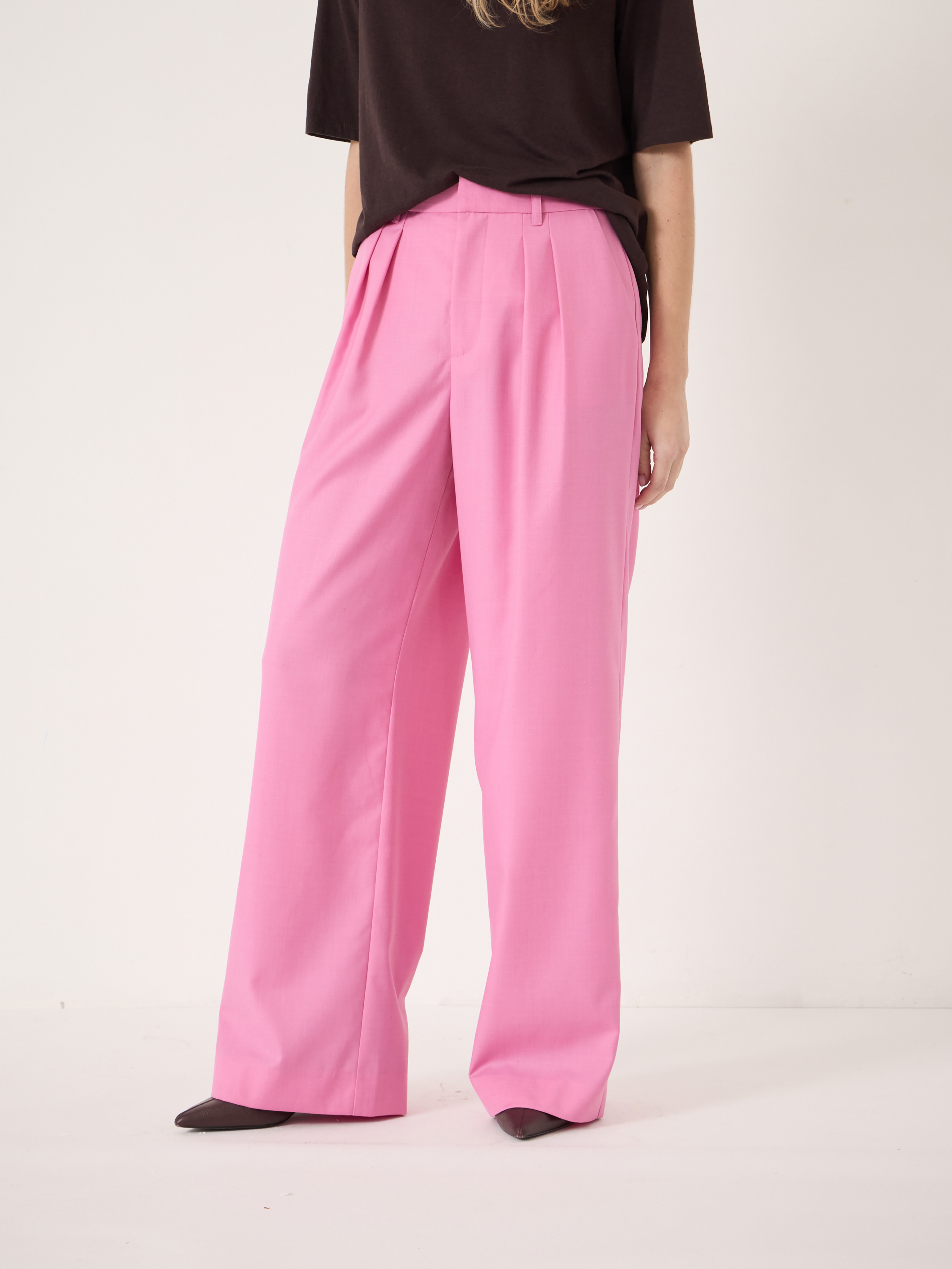 Lya Wool Blend Wide Leg Trousers