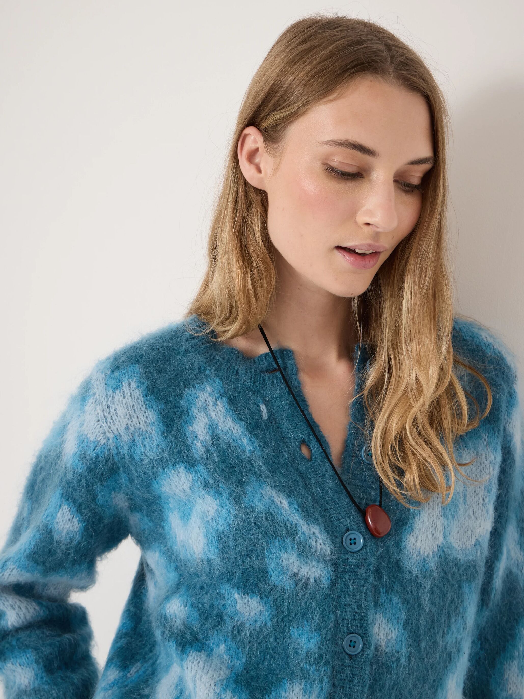 Florrie Patterned Cardigan with Wool