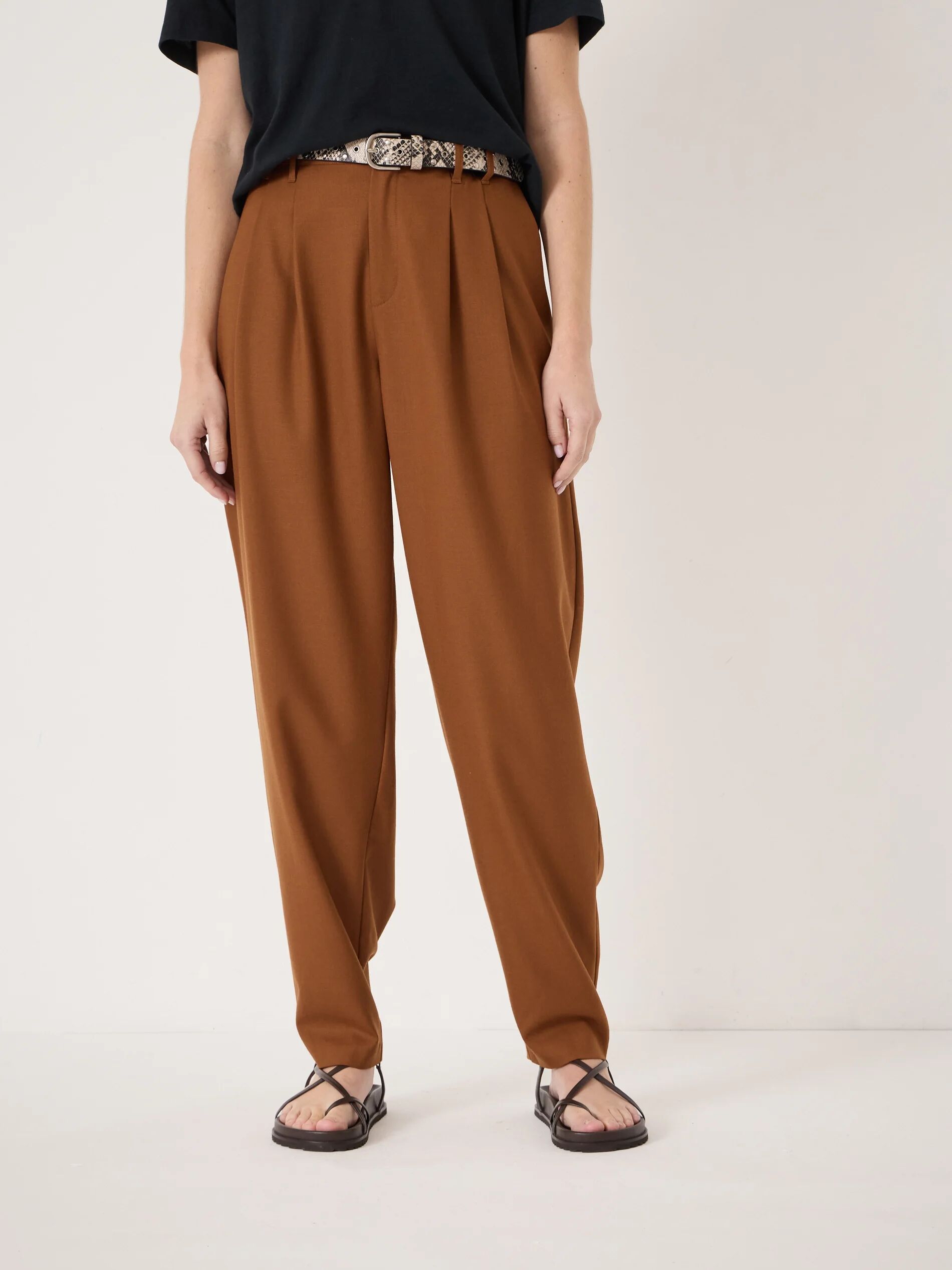 Noa Wool Blend Tapered Leg Trousers