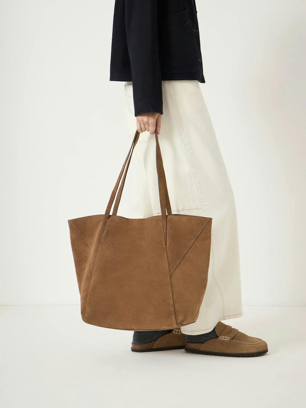 014254-0475-04 Saffie Suede Panel Tote Bag