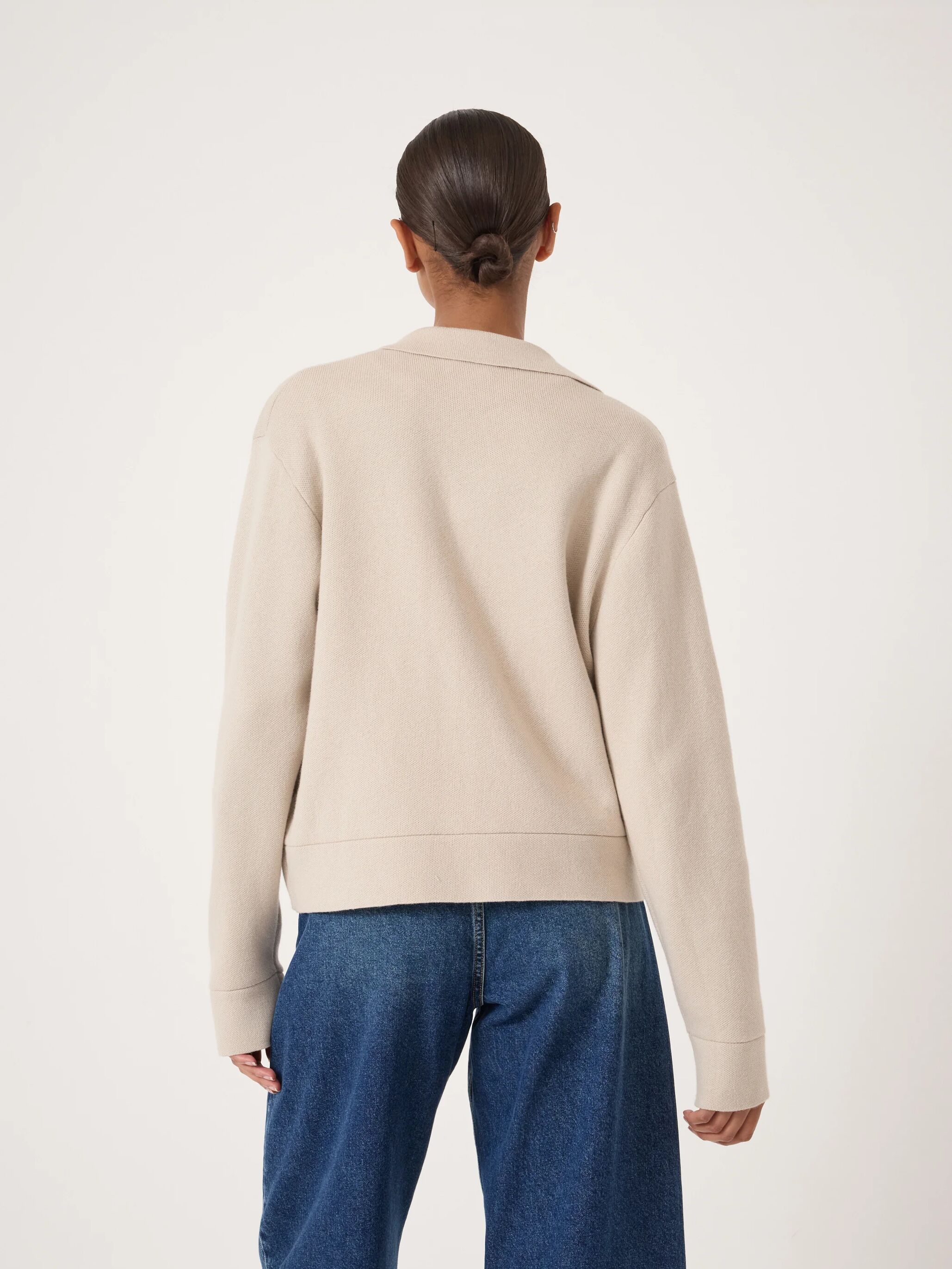 Wool Blend Zip Front Cardigan