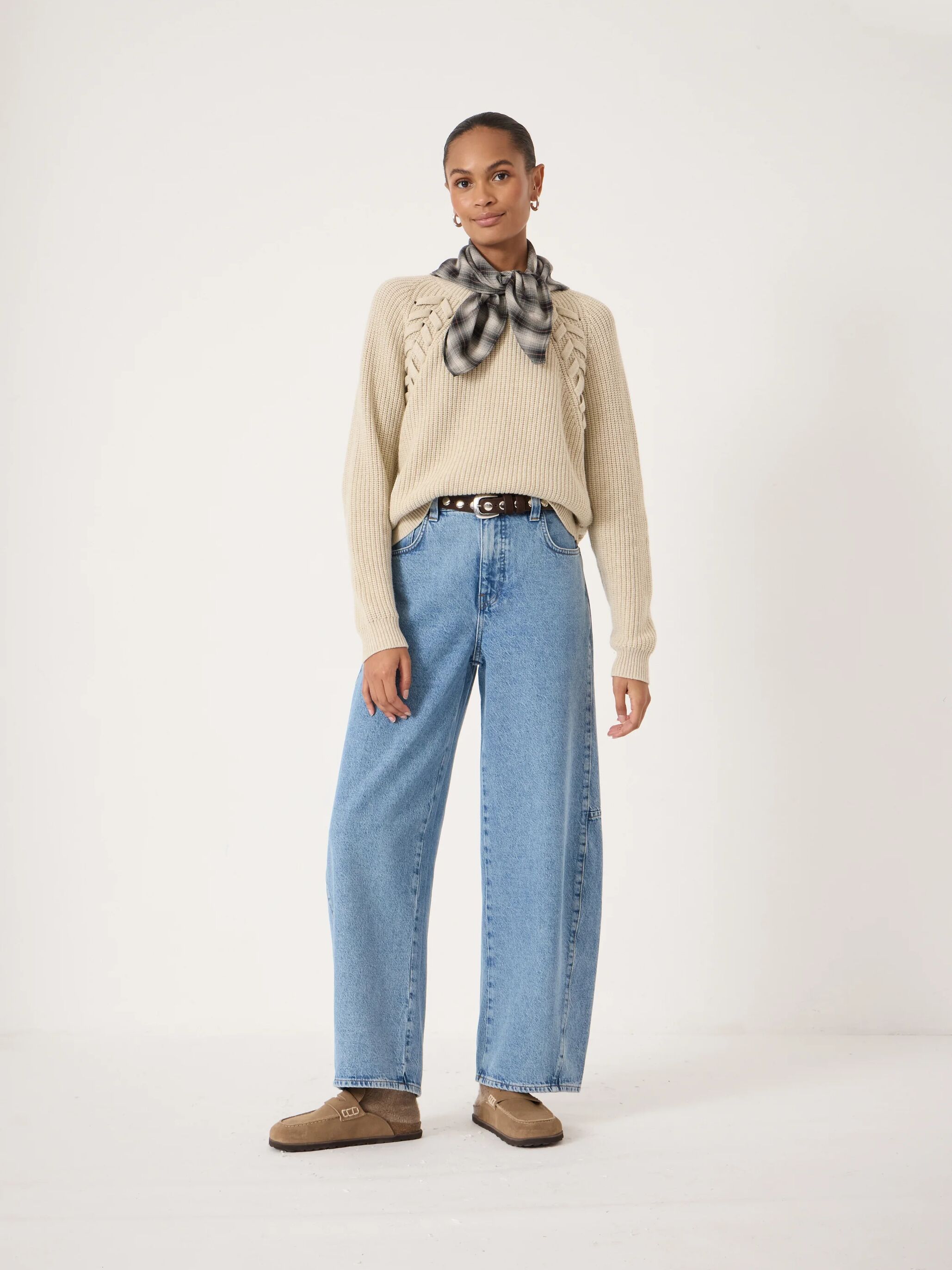 Mel Wool Blend Plait Trim Jumper