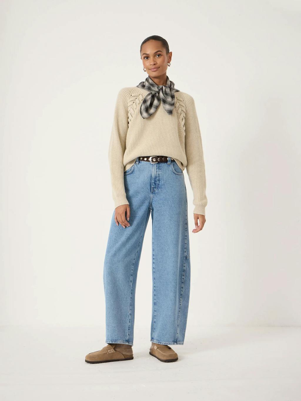 014713-0340-02 Mel Wool Blend Plait Trim Jumper