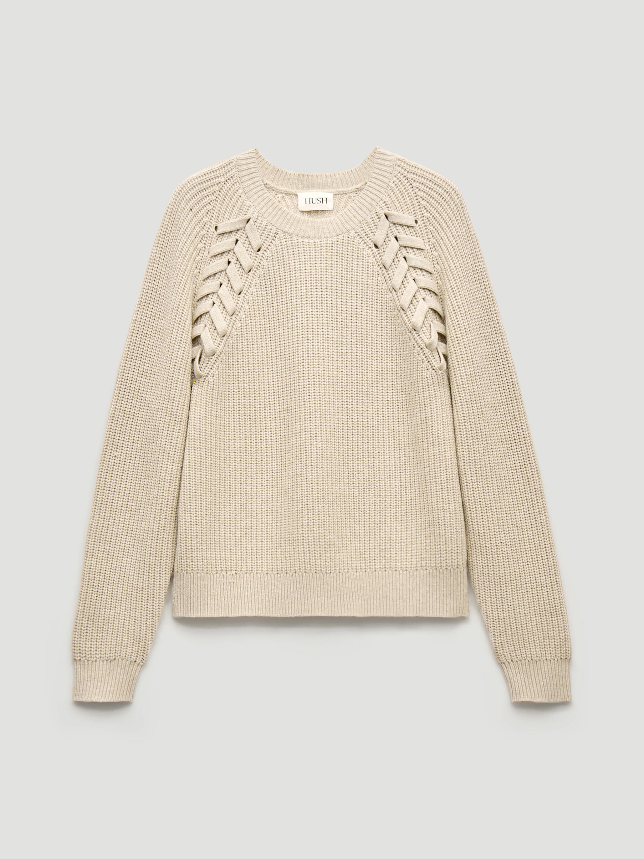 Mel Wool Blend Plait Trim Jumper