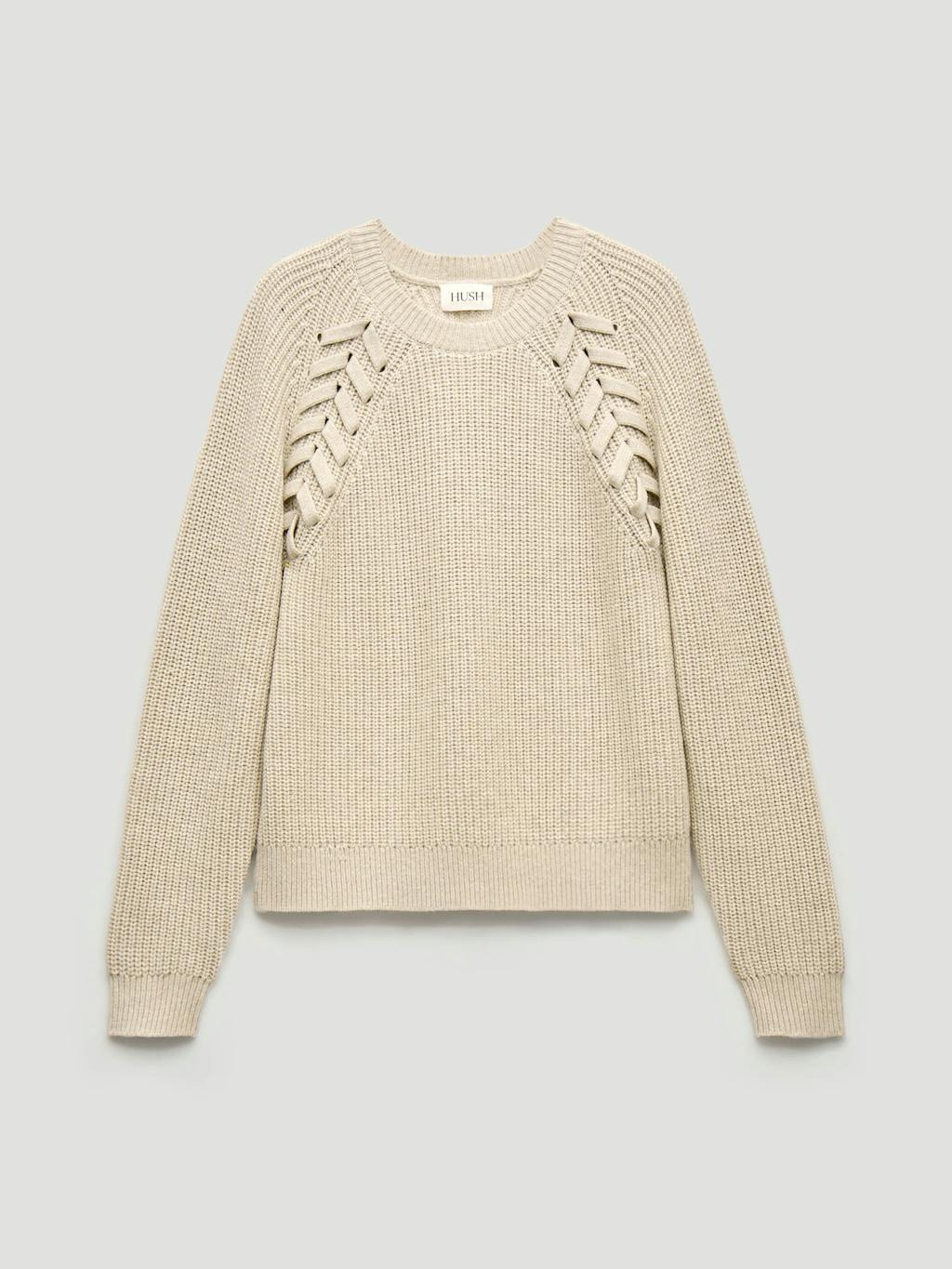 014713-0340-07 Mel Wool Blend Plait Trim Jumper