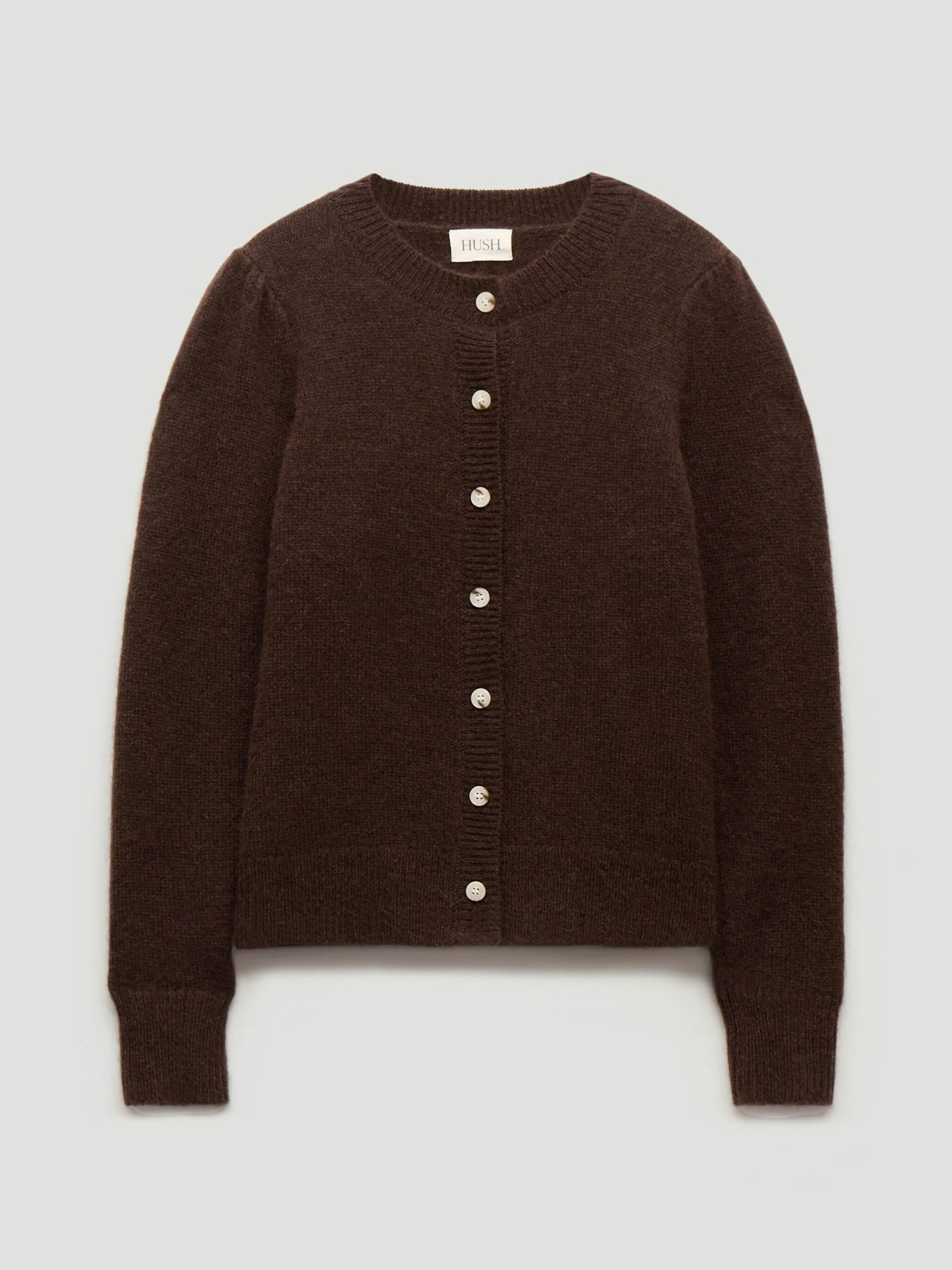 014275-0450-07 Wool Blend Gathered Shoulder Detail Cardigan