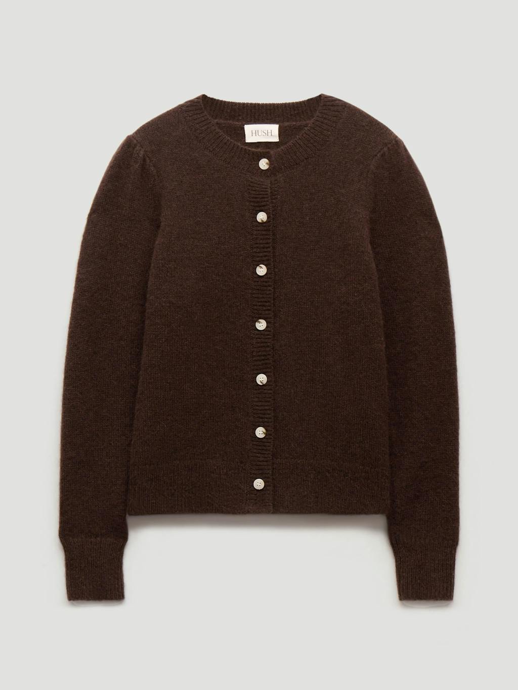 014275-0450-07 Wool Blend Gathered Shoulder Detail Cardigan