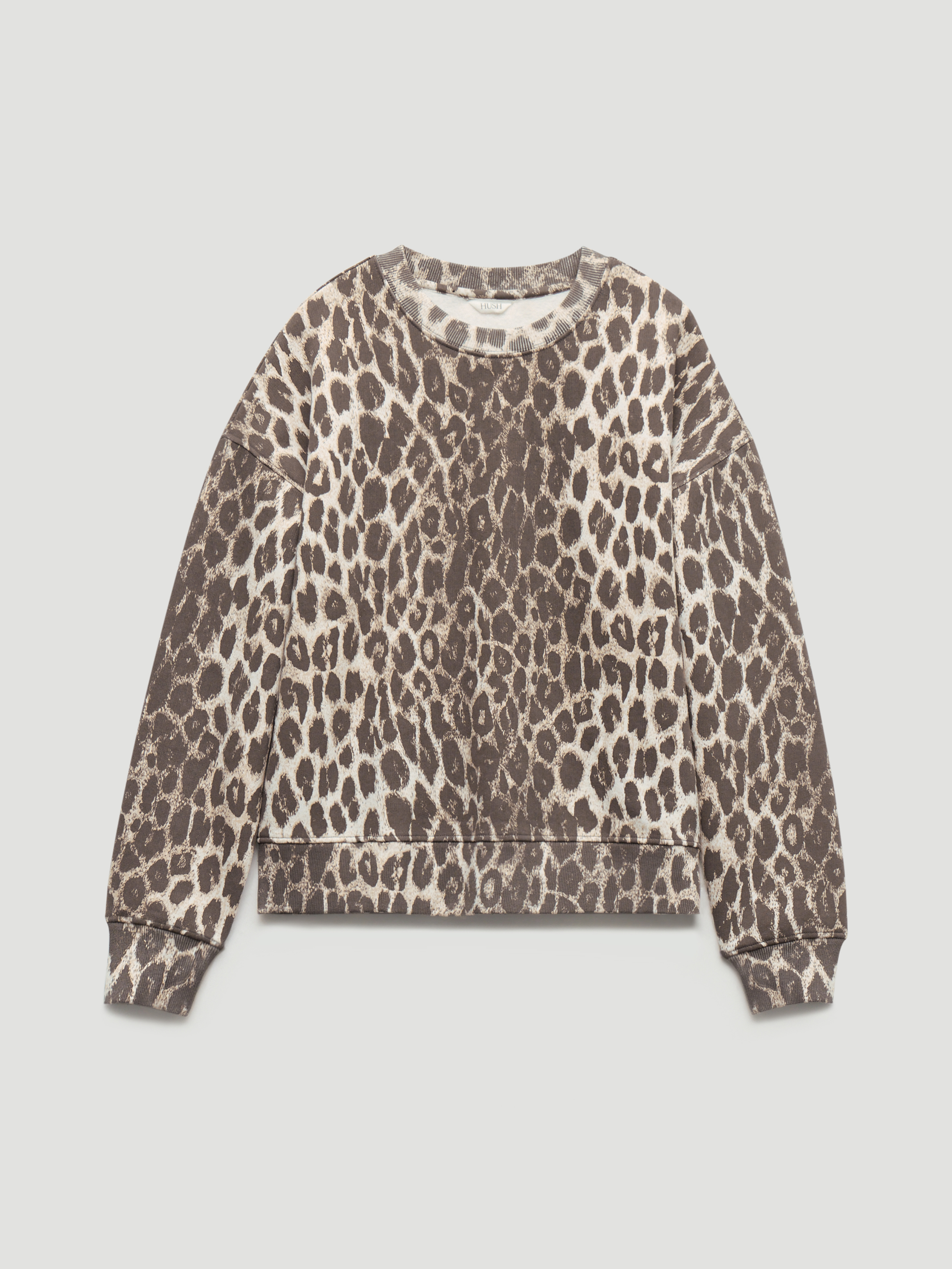 Astra Leopard Print Cotton Sweatshirt