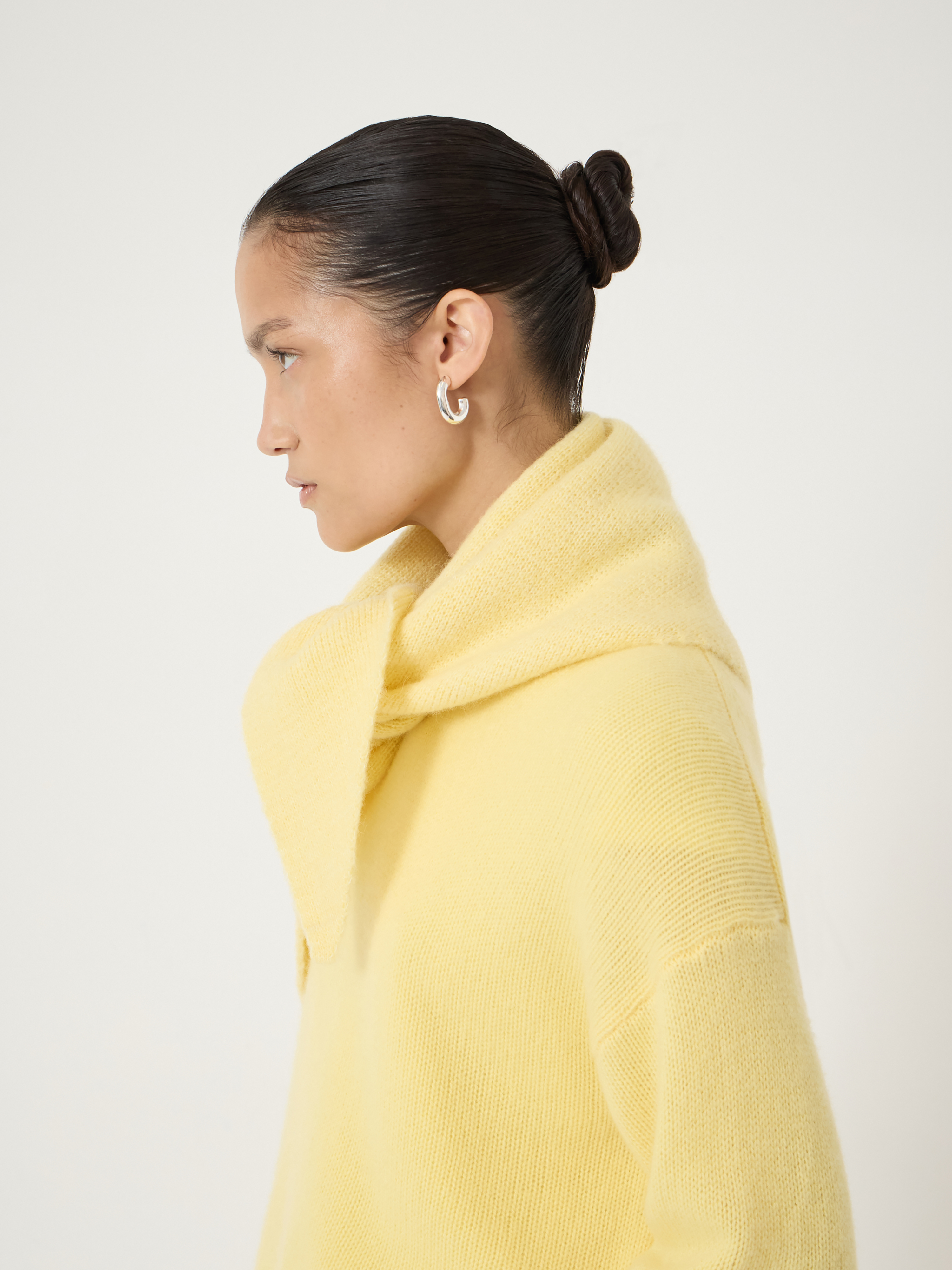 Raven Wool Triangle Scarf | Mellow Yellow | hush