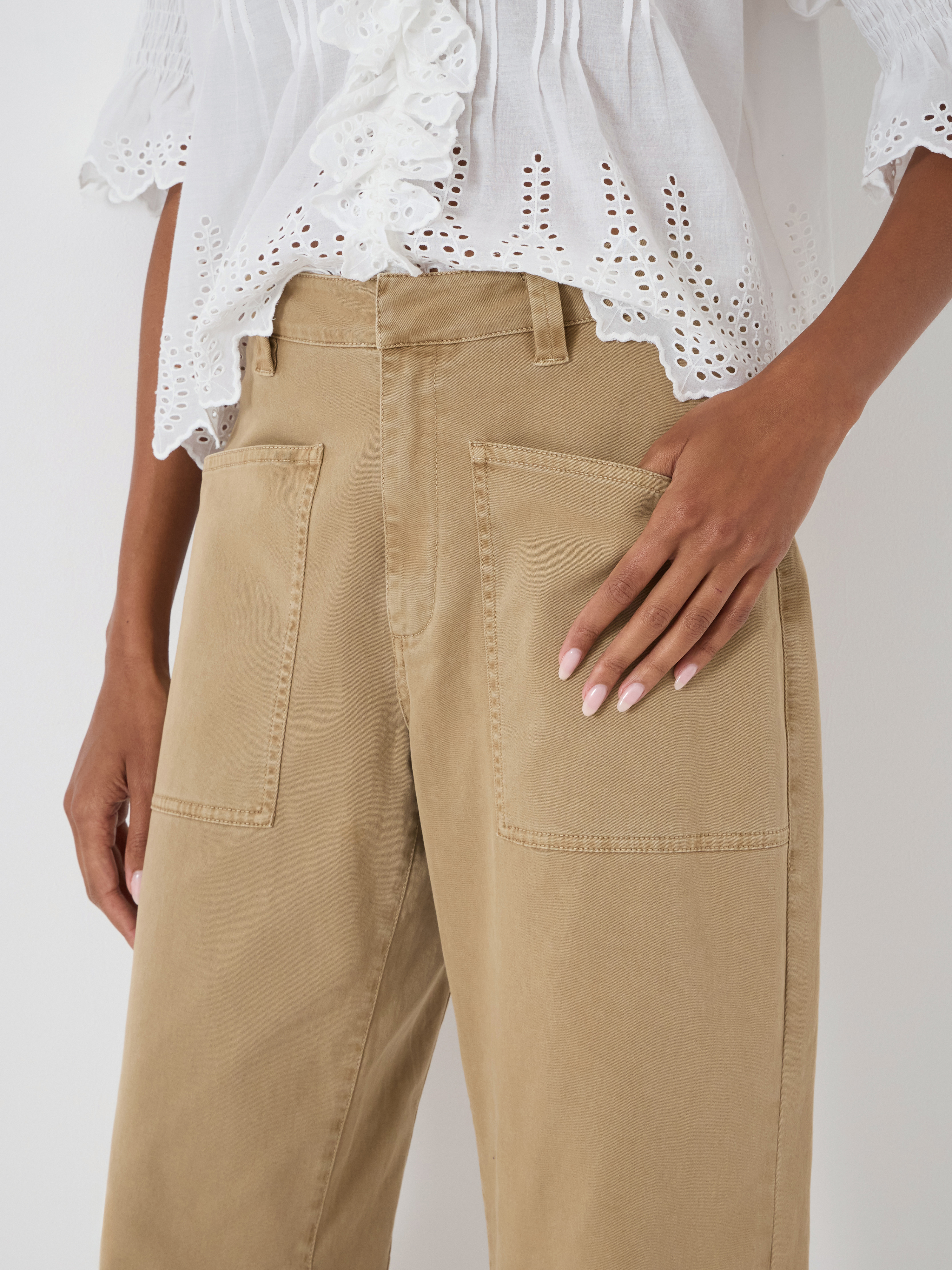 Cordi Barrel Leg Cotton Trousers