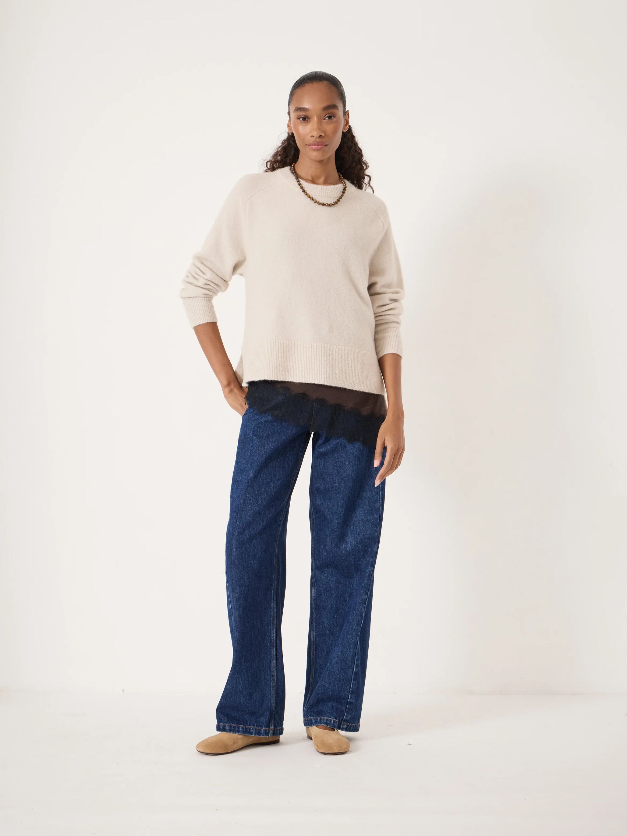Wool Blend Crew Neck Jumper