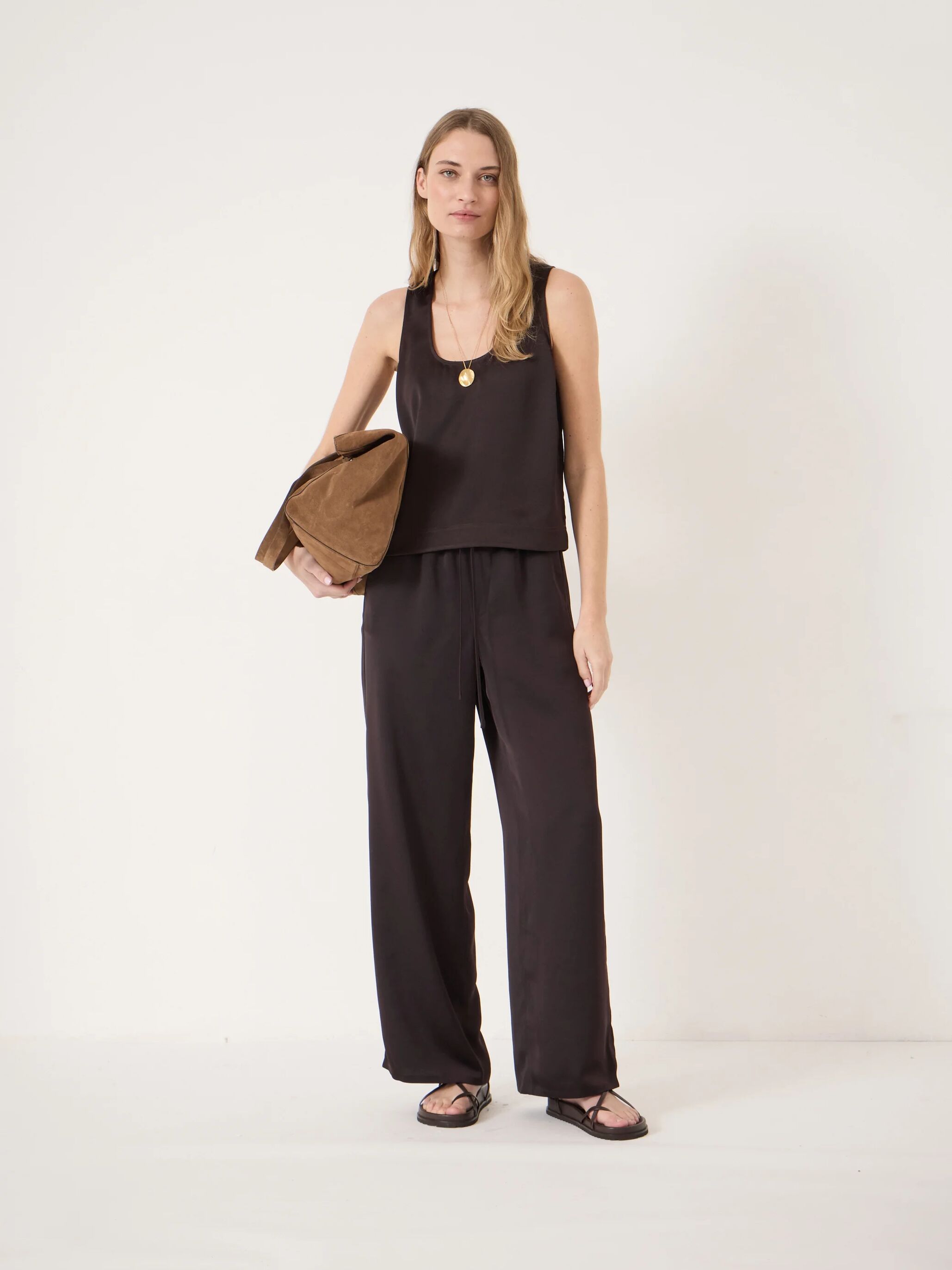 Sahar Satin Scoop Neck Top