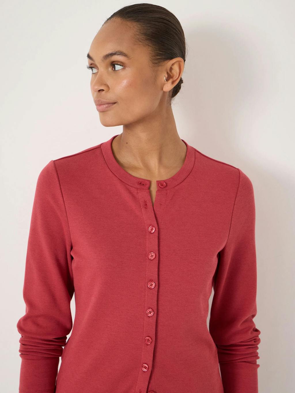014251-1166-04 Button Detail Jersey Cardigan