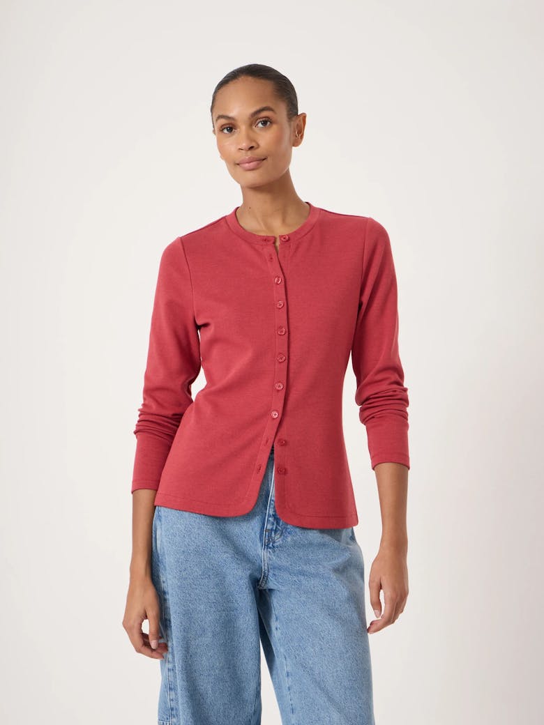 Button Detail Jersey Cardigan