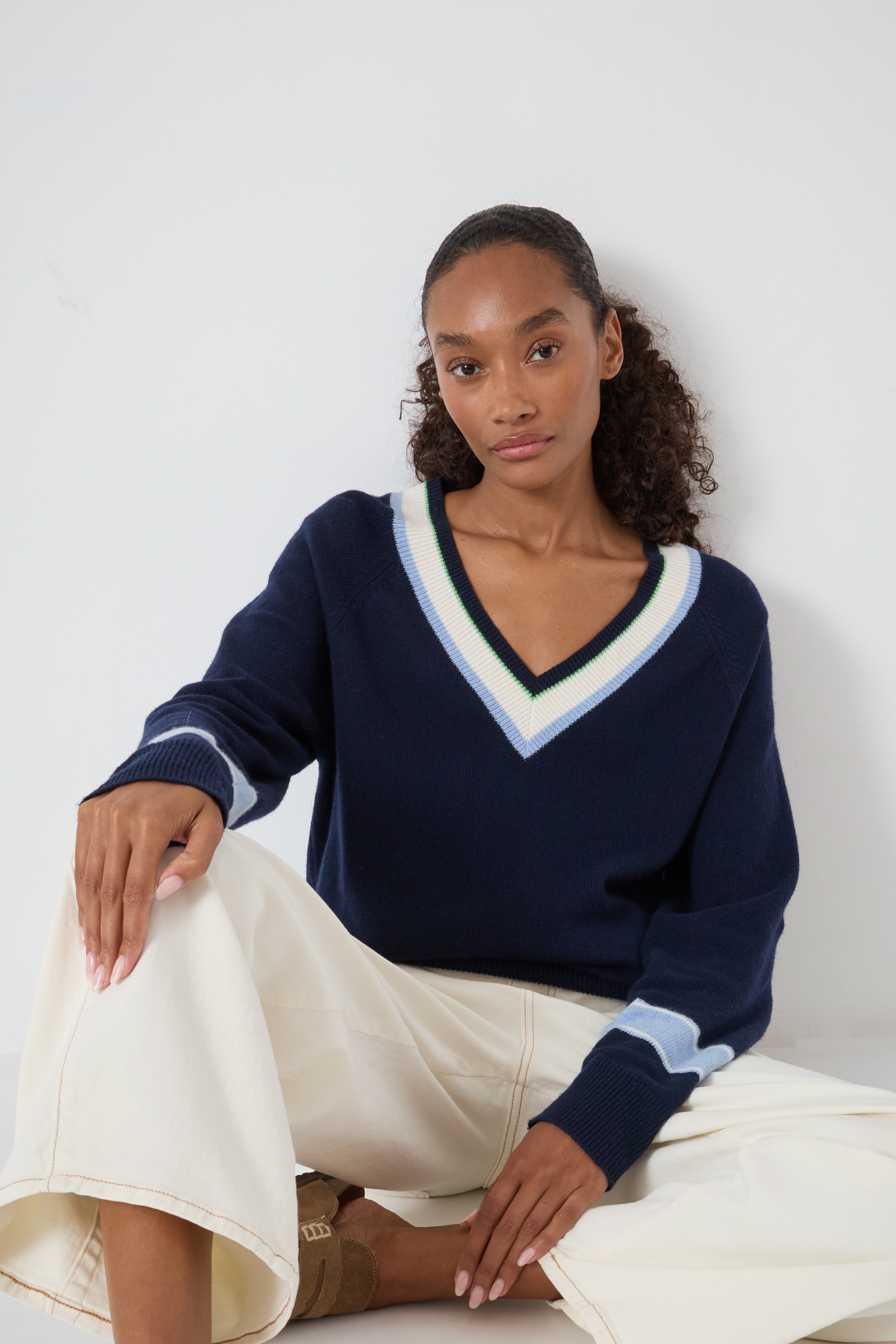 Freddie Wool Blend Contrast Trim Jumper