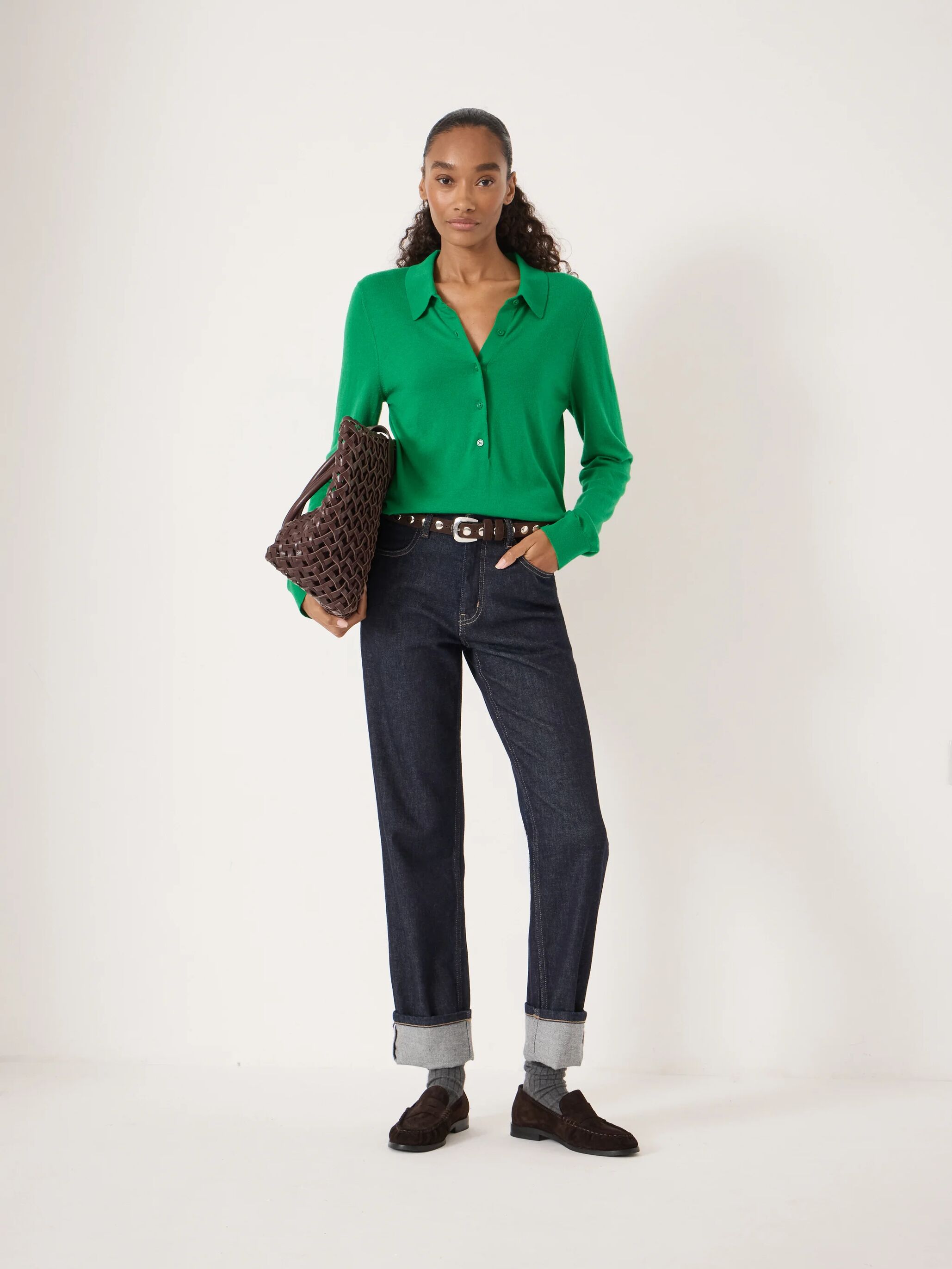 Merino Long Sleeve Polo Top