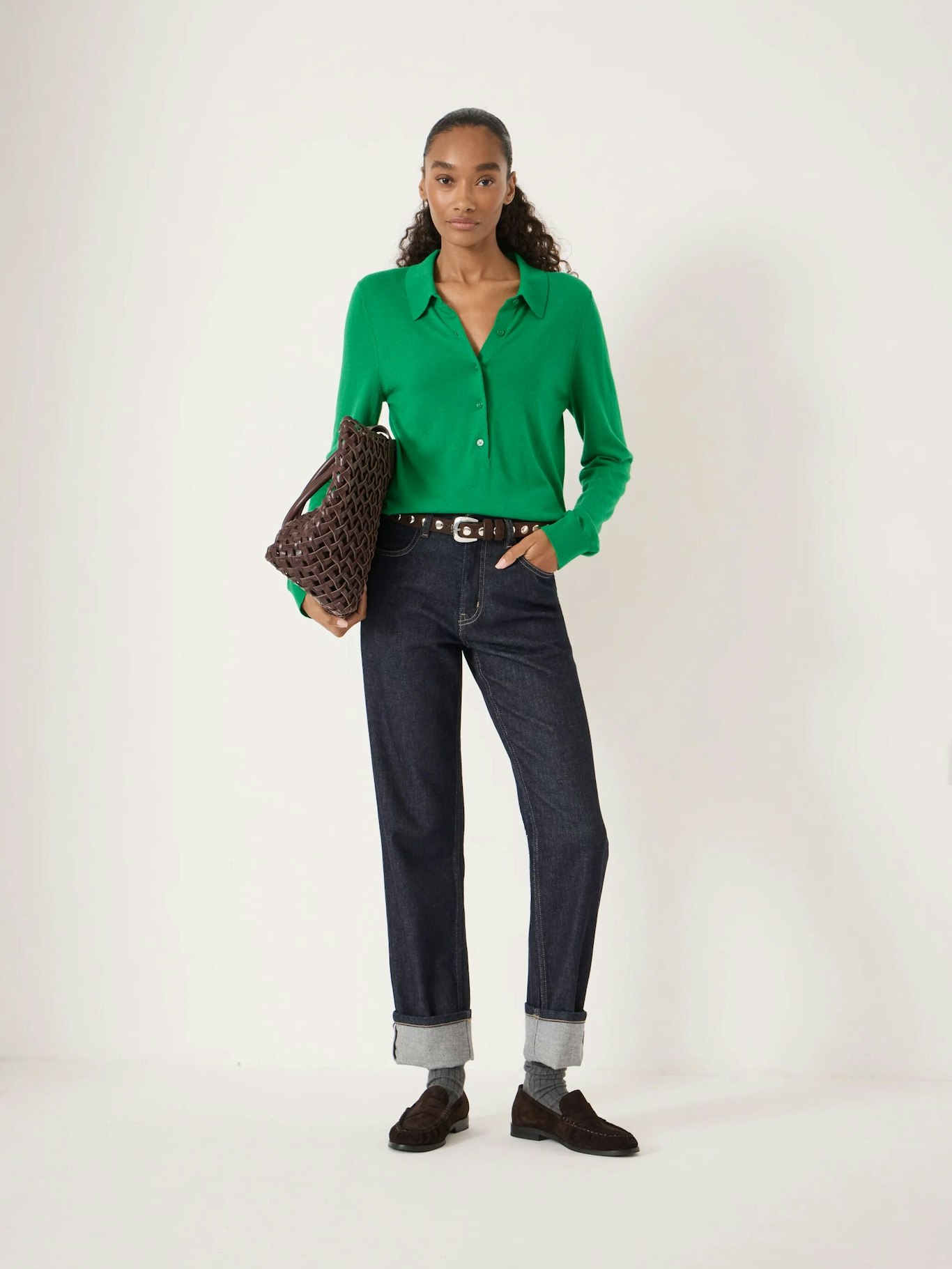 014580-2159-02 Merino Long Sleeve Polo Top