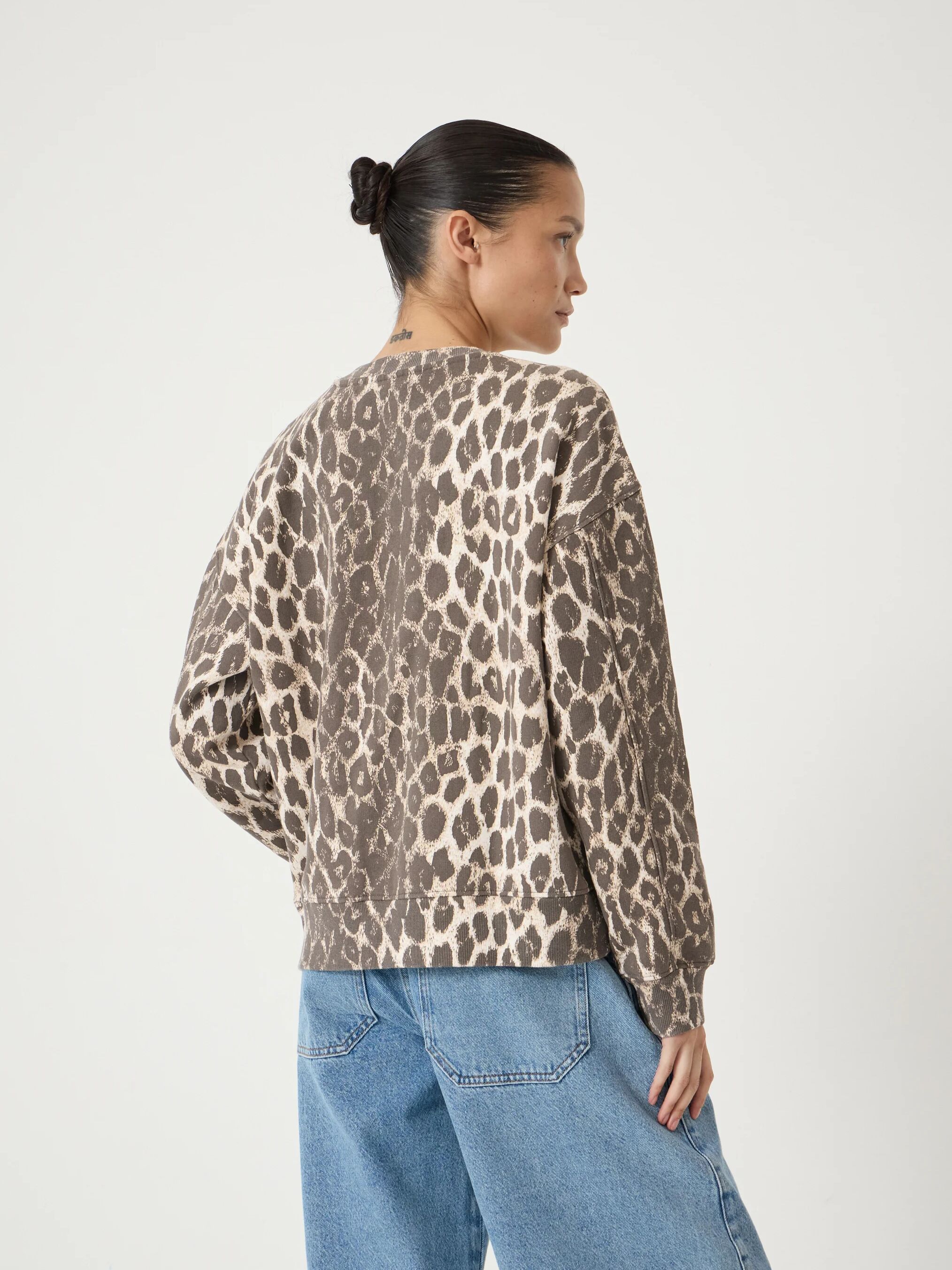 Astra Leopard Print Cotton Sweatshirt