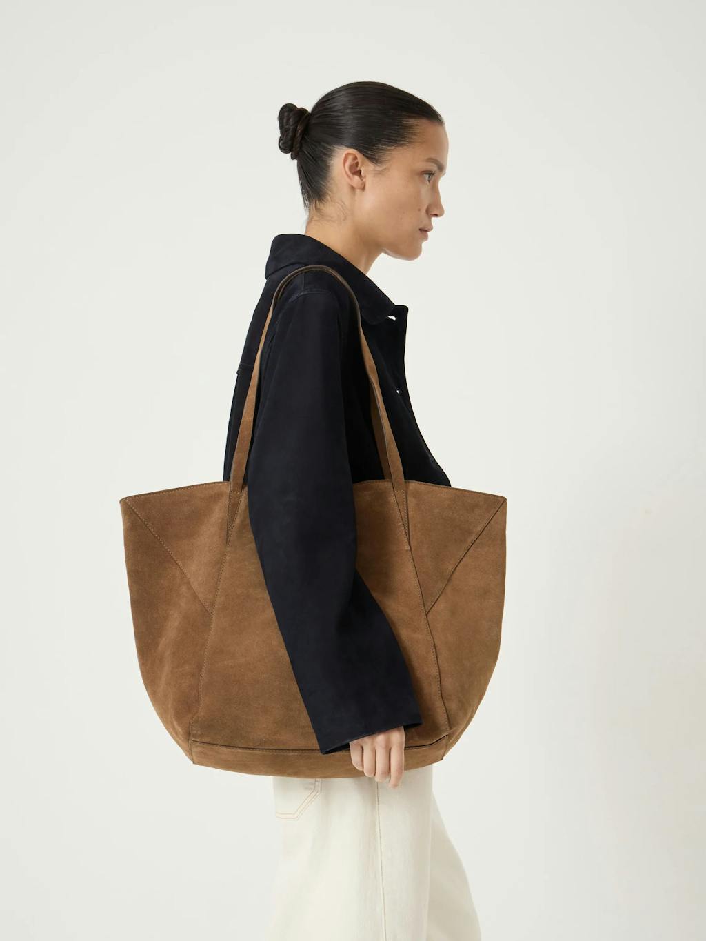 014254-0475-02 Saffie Suede Panel Tote Bag