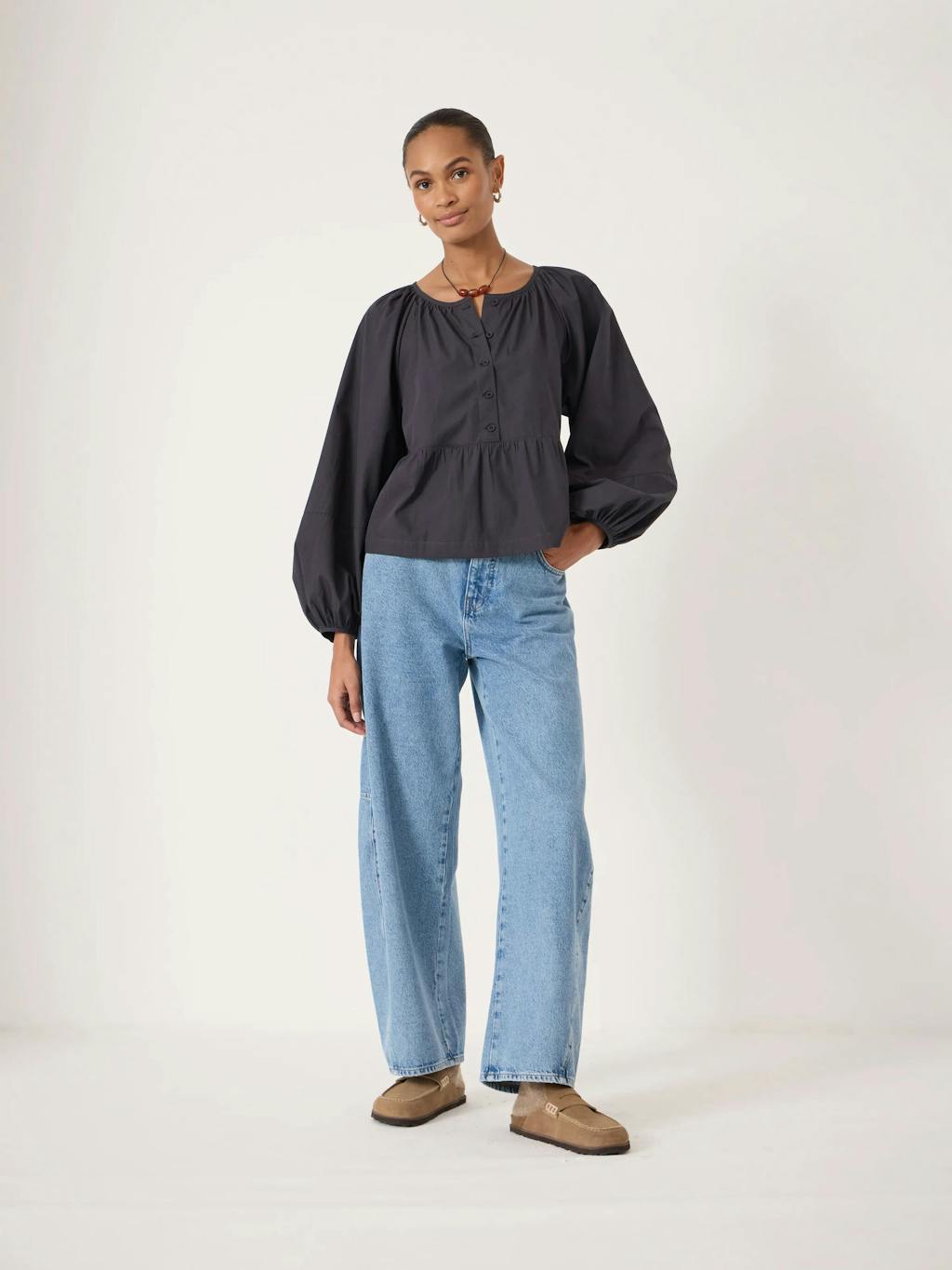 015153-1658-02 Beck Cotton Peplum Blouse