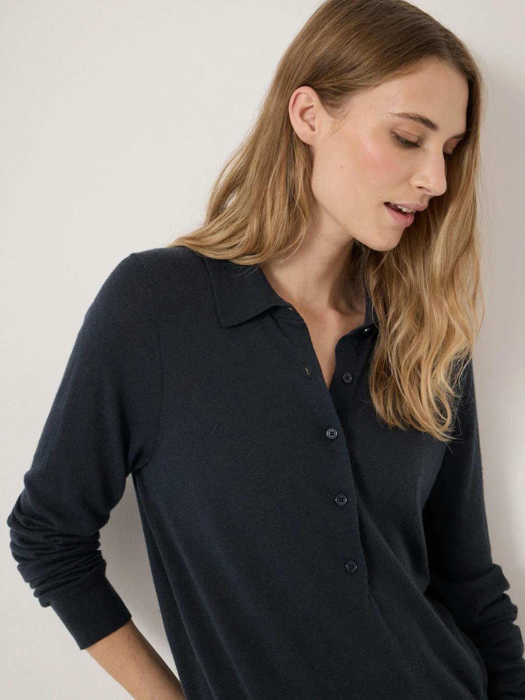 014580-1658-04 Merino Long Sleeve Polo Top