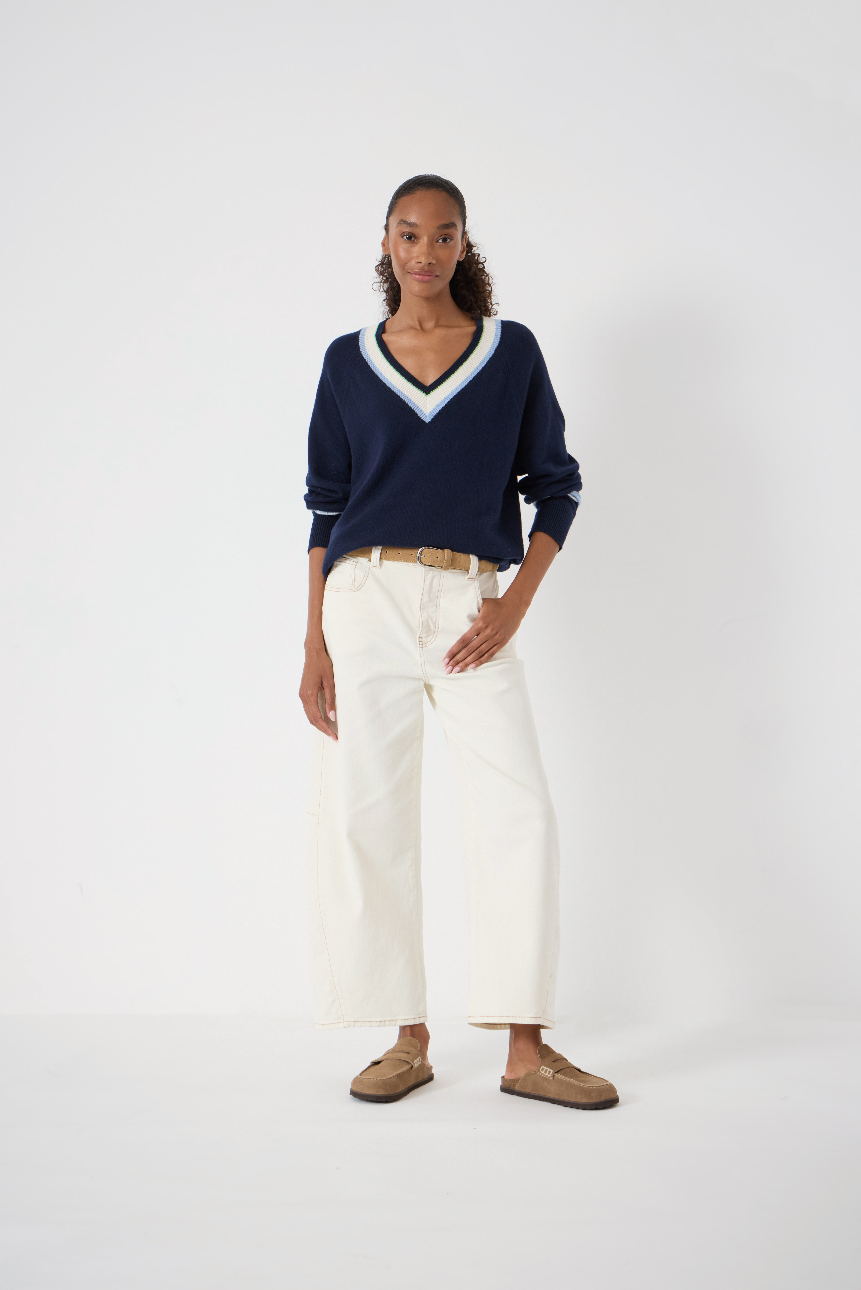 Freddie Wool Blend Contrast Trim Jumper