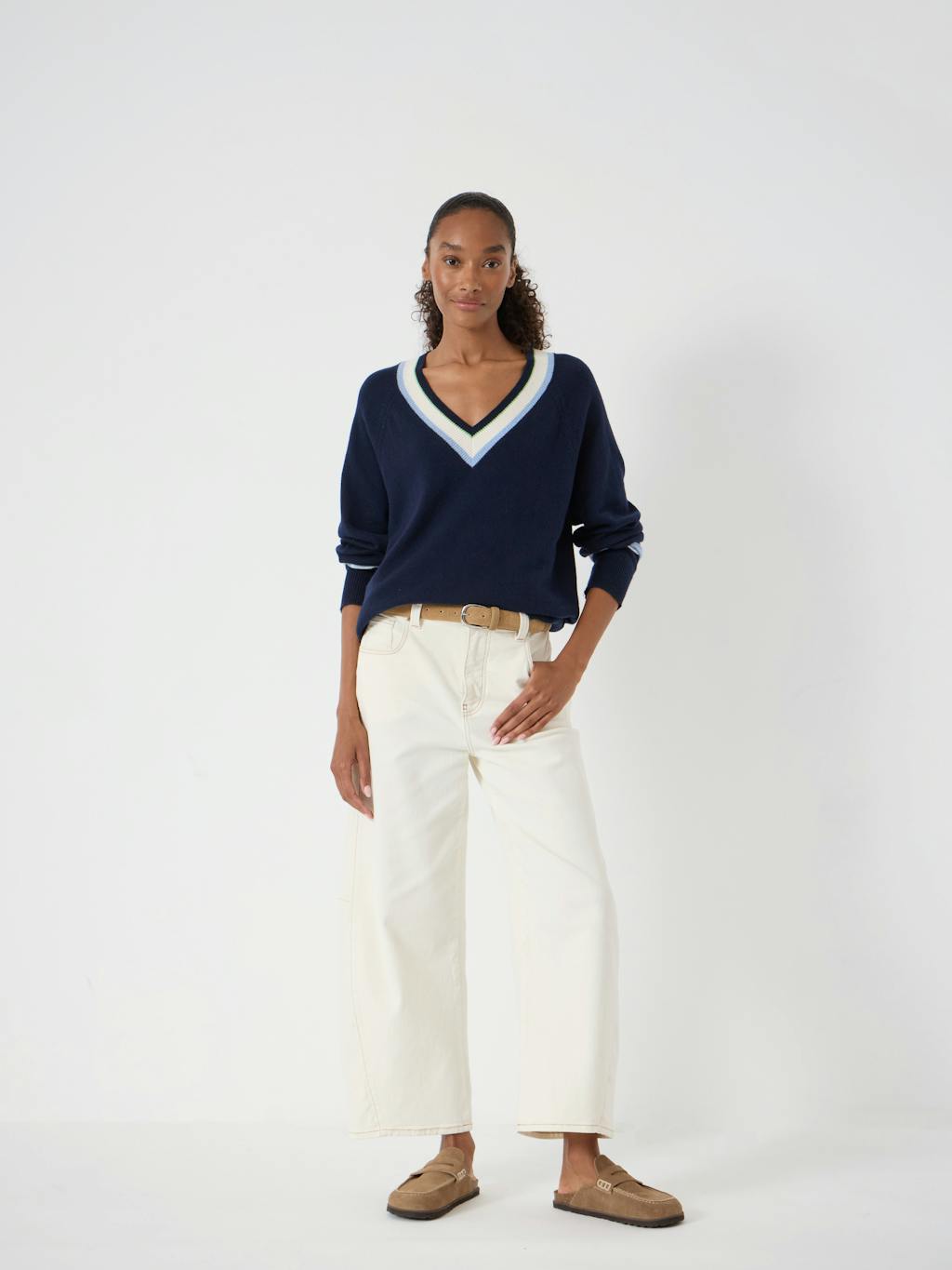 014788-1658-02 Freddie Wool Blend Contrast Trim Jumper