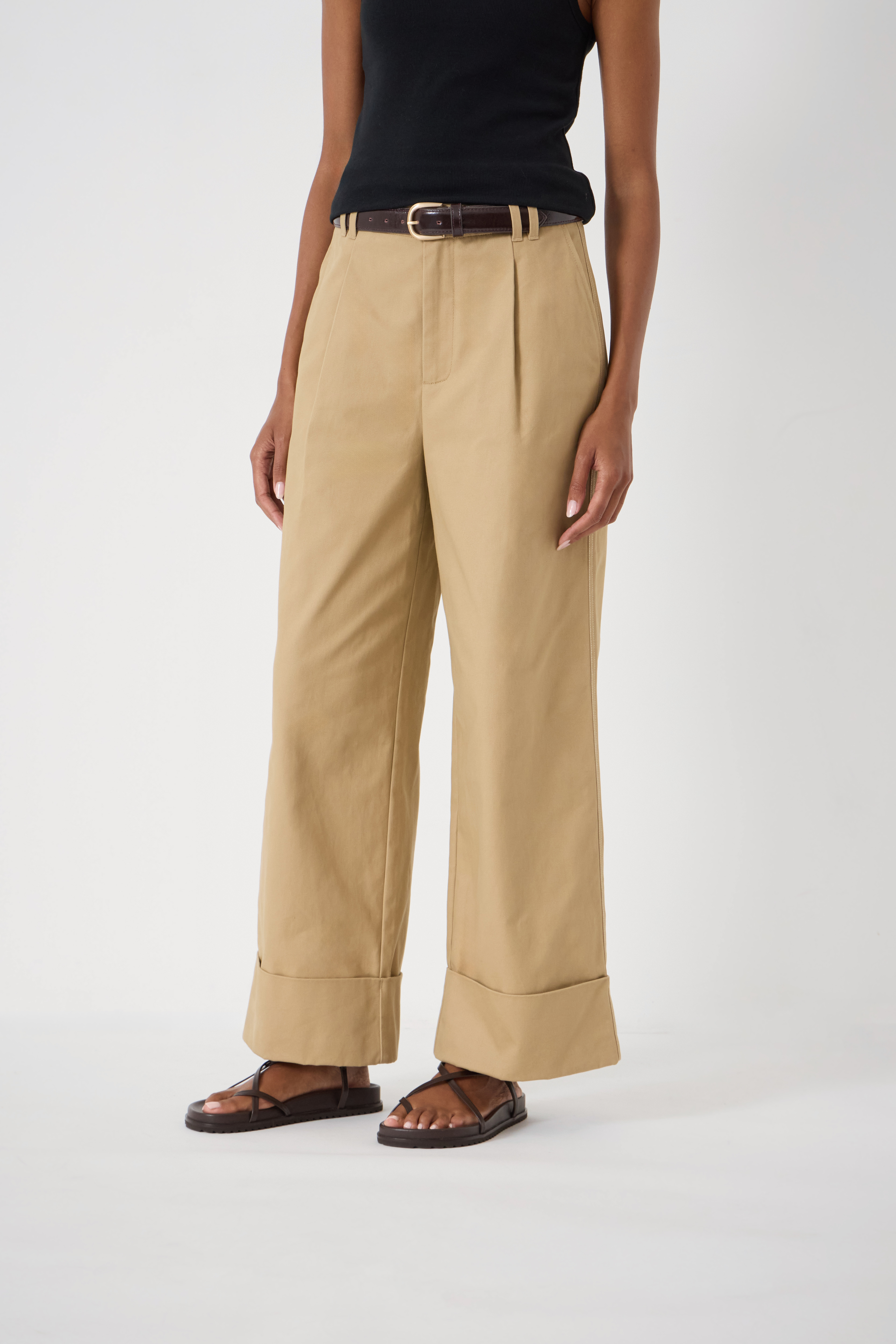 Tori Turn Up Wide Leg Trousers