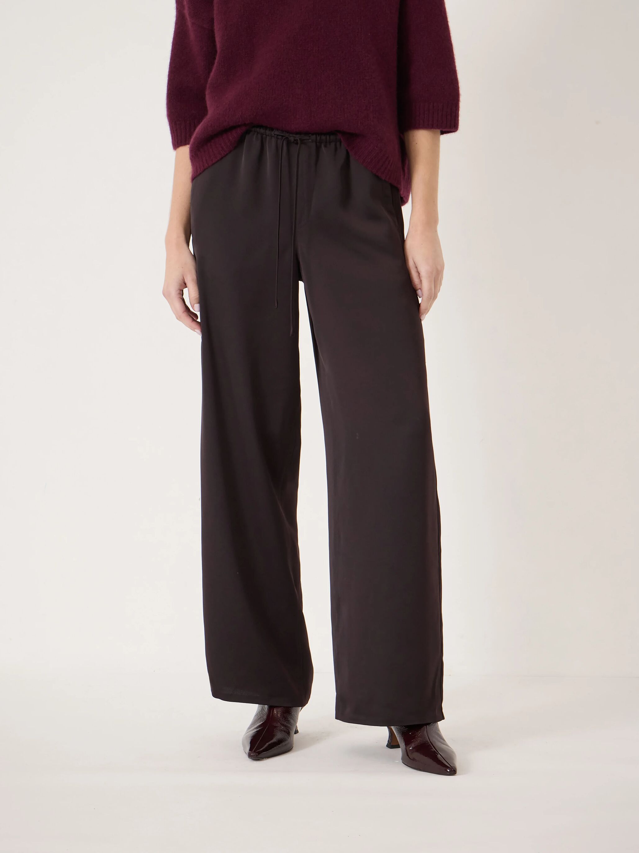 Tamar Satin Straight Ankle Grazer Trousers