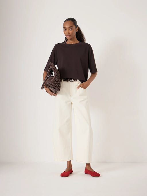 Cropped Bree Horseshoe Barrel Leg Jeans