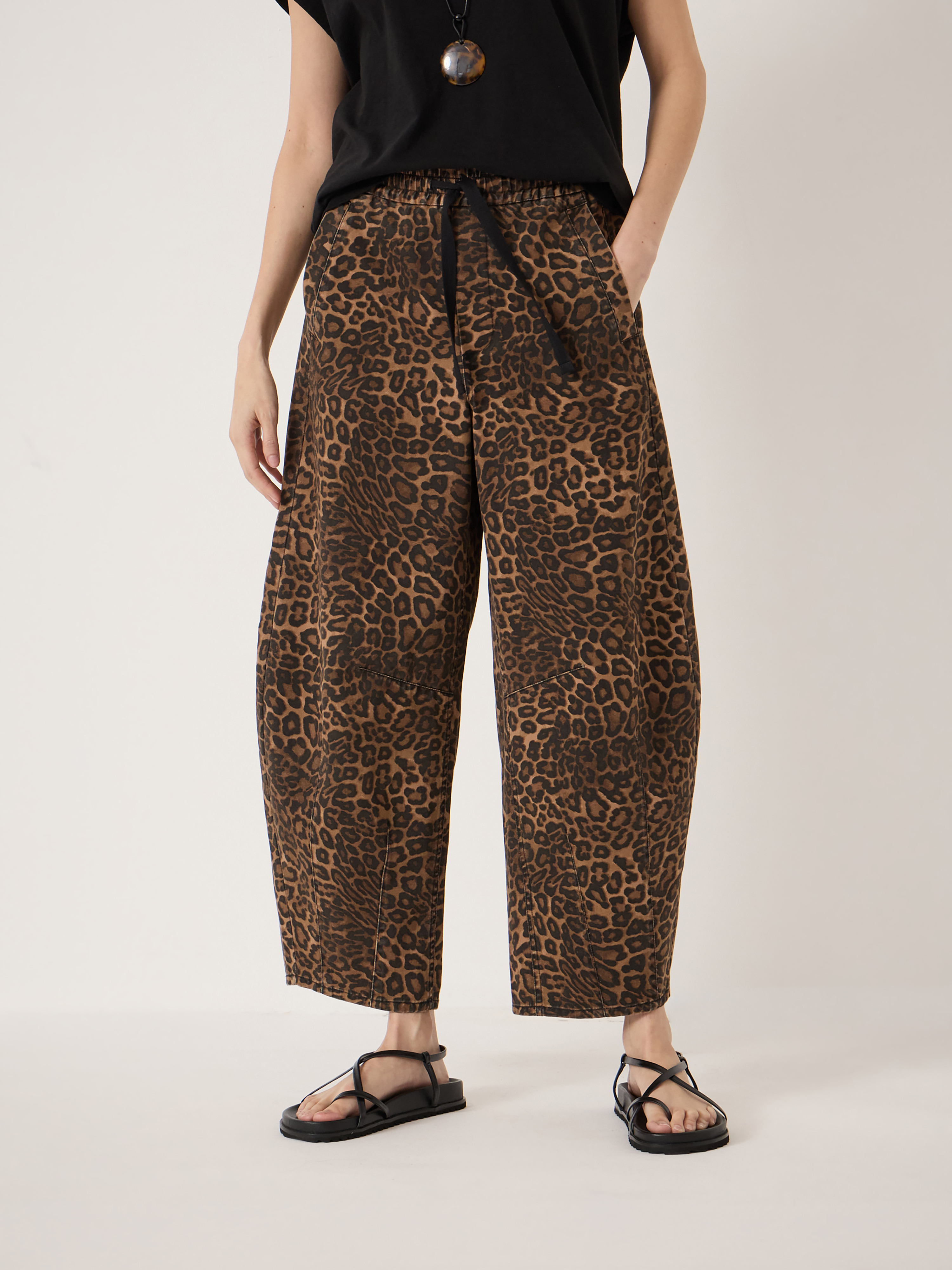 Rina Pull On Barrel Leg Trousers