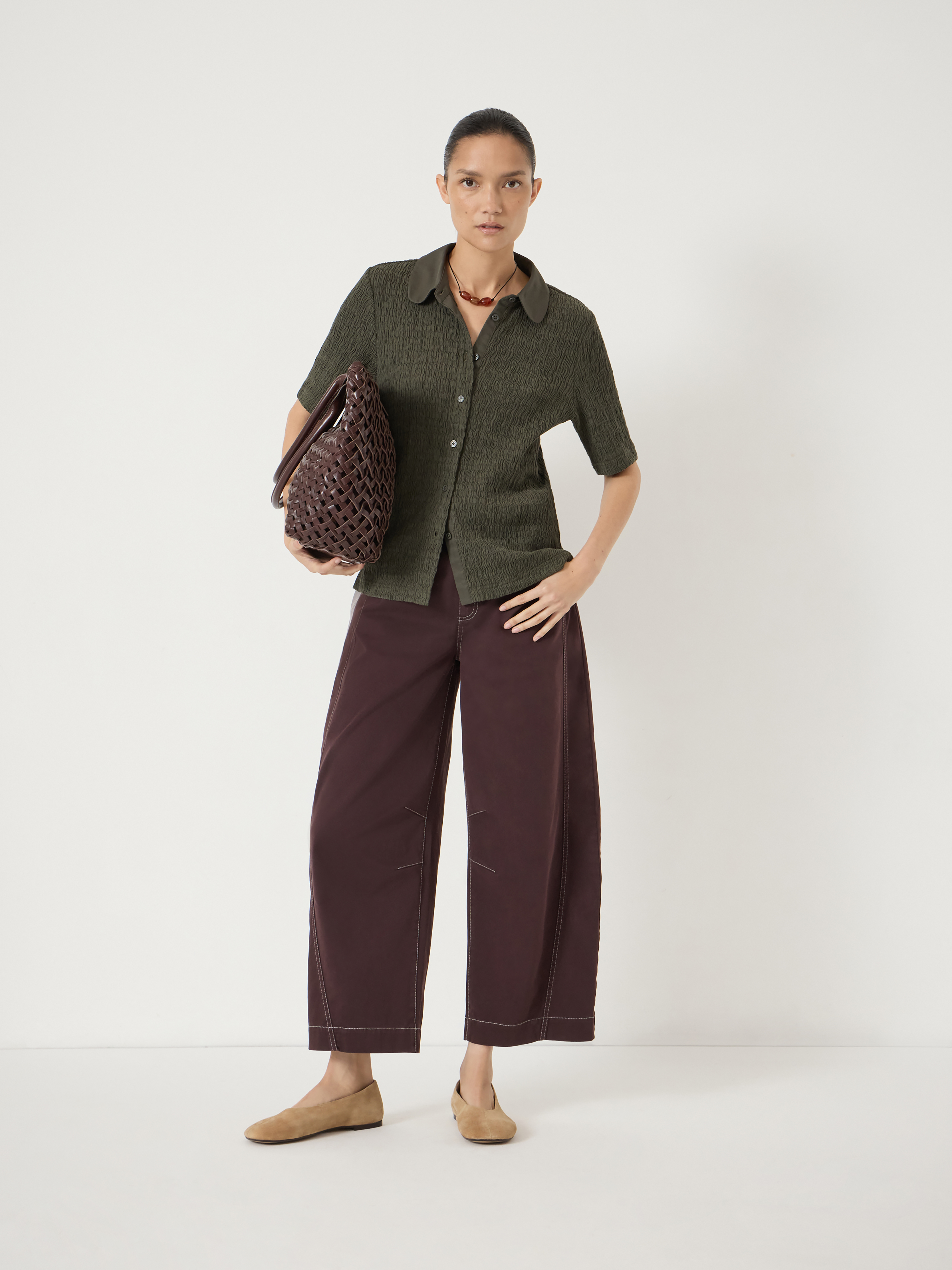 Kinsley Textured Jersey Polo Top