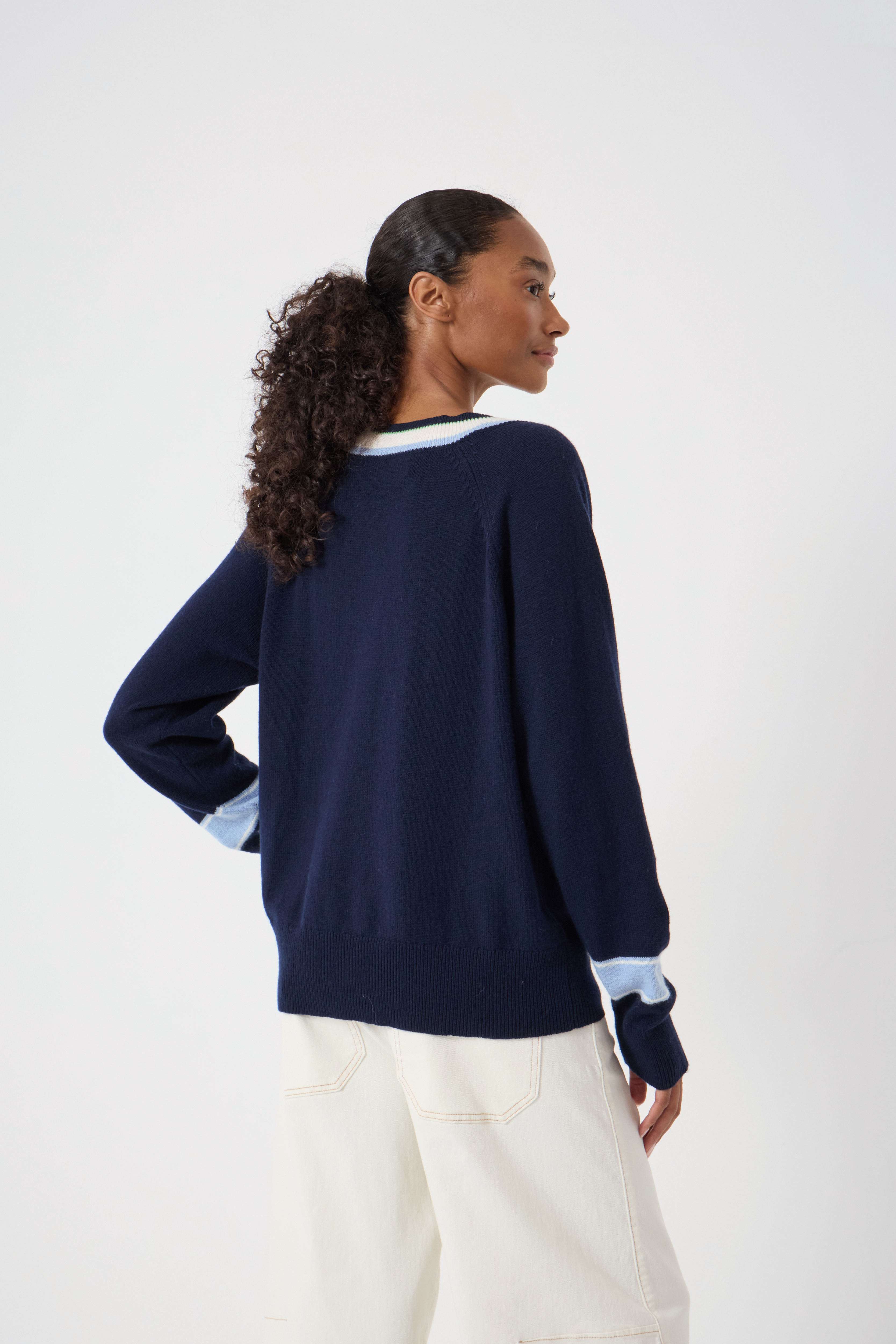 Freddie Wool Blend Contrast Trim Jumper
