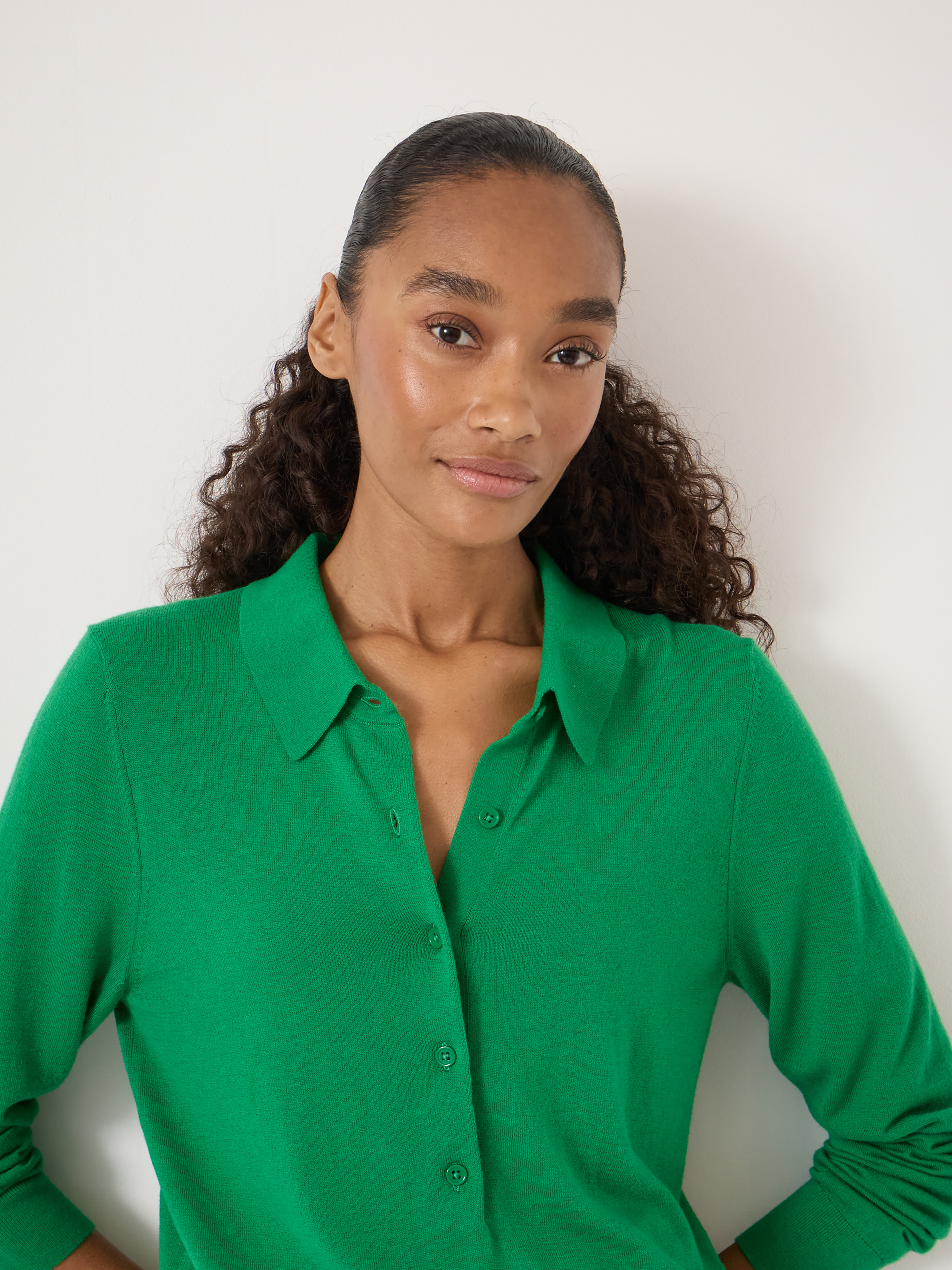 Merino Long Sleeve Polo Top