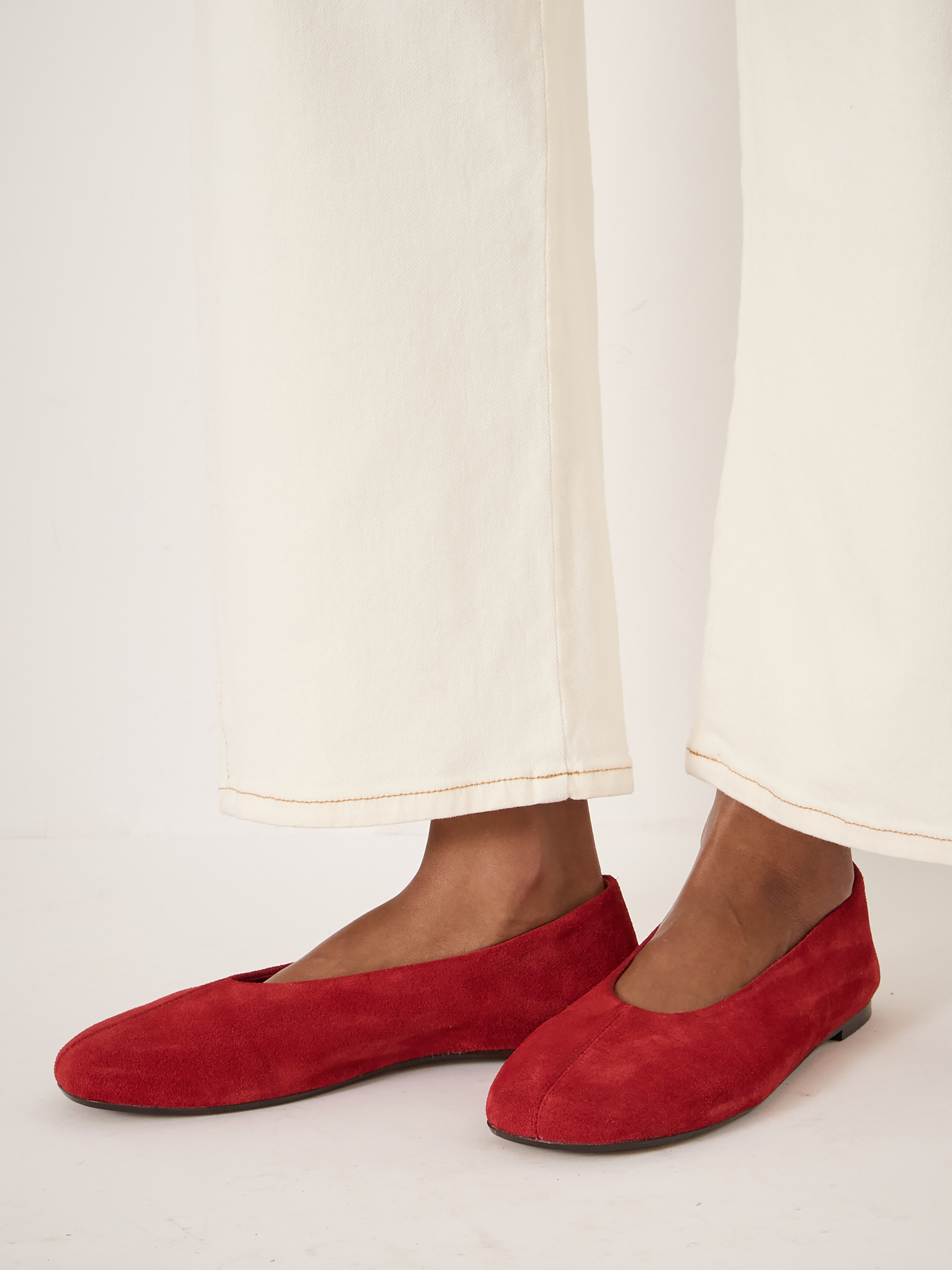 Bertie Round Toe Suede Ballet Flats