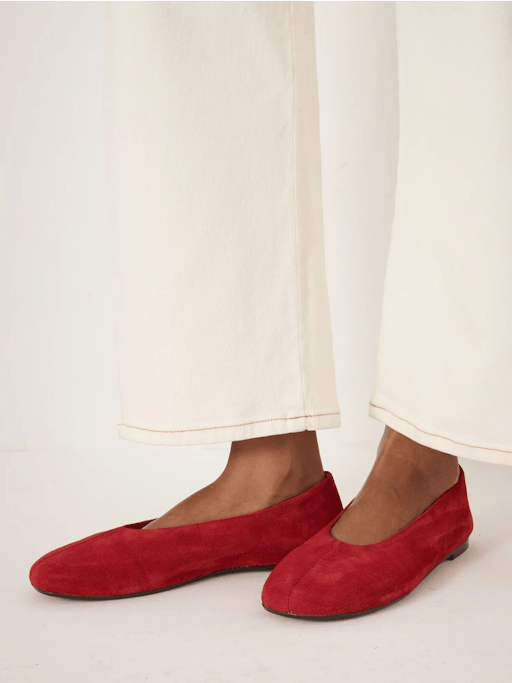 Bertie Round Toe Suede Ballet Flats