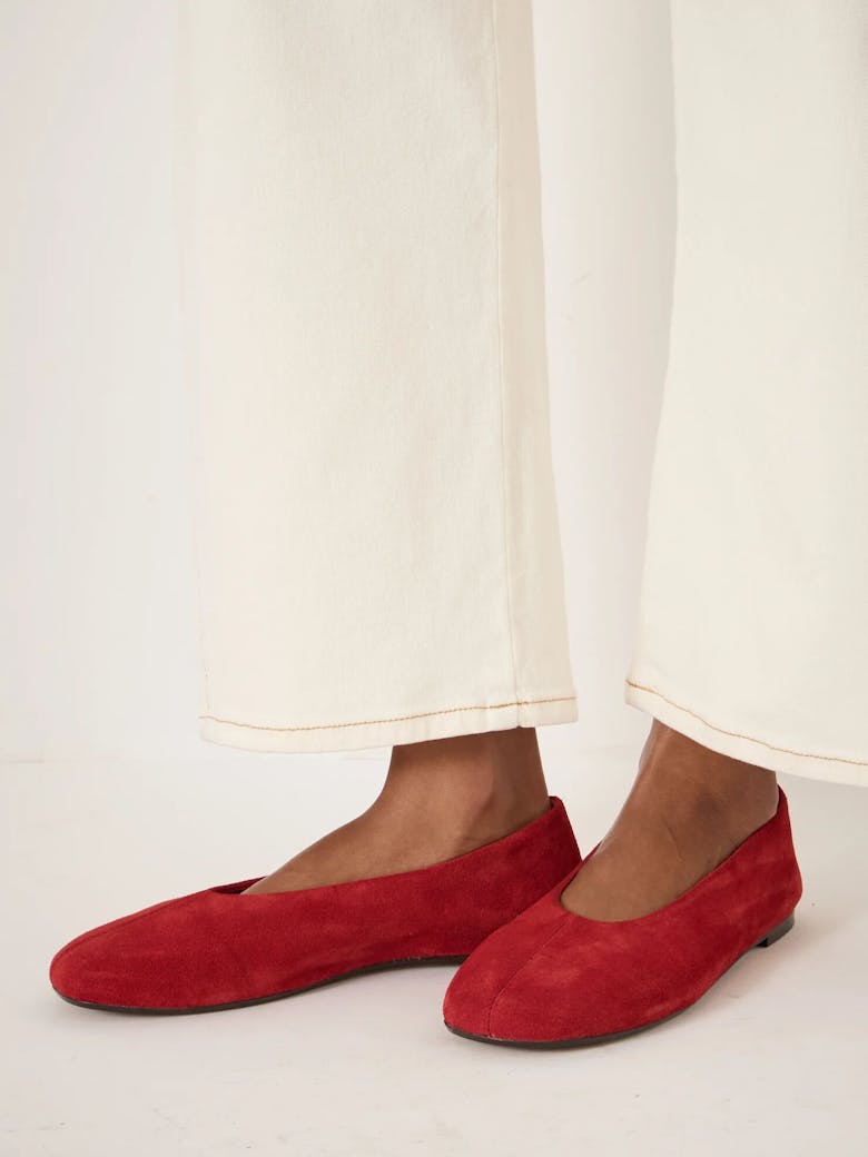 Bertie Round Toe Suede Ballet Flats