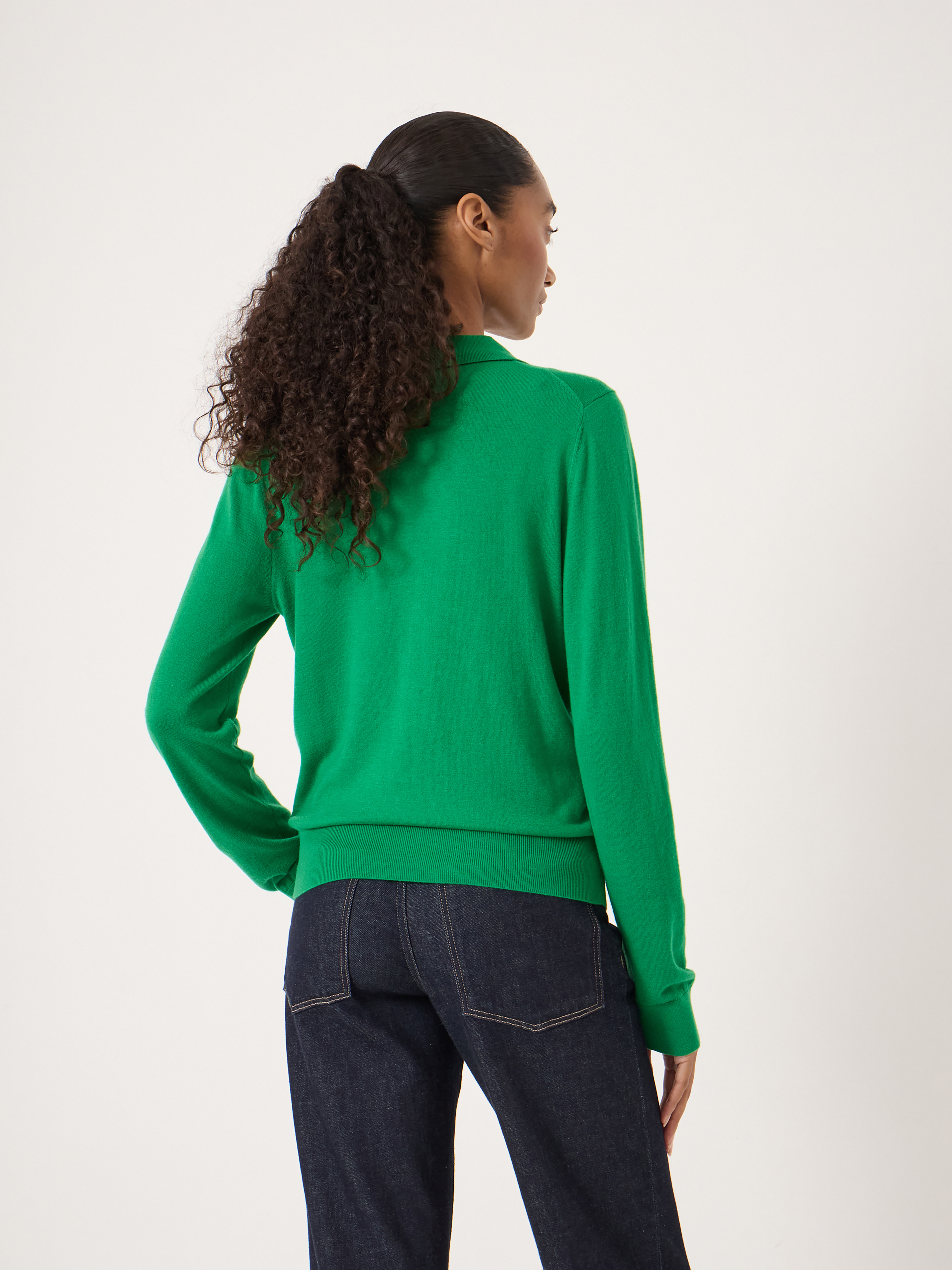 Merino Long Sleeve Polo Top