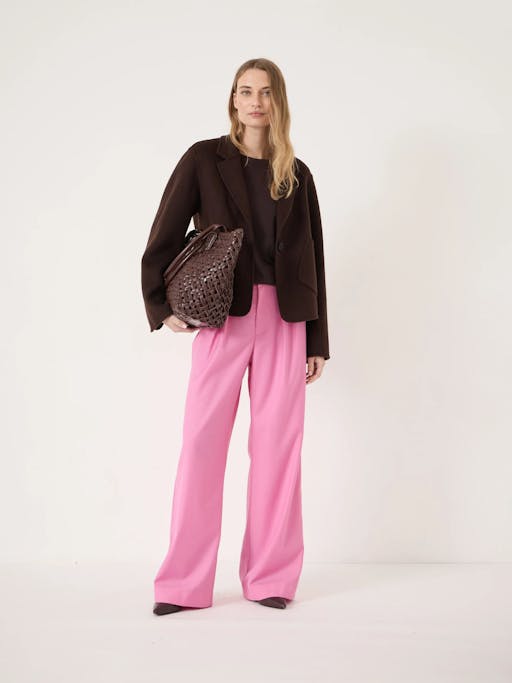 Lya Wool Blend Wide Leg Trousers
