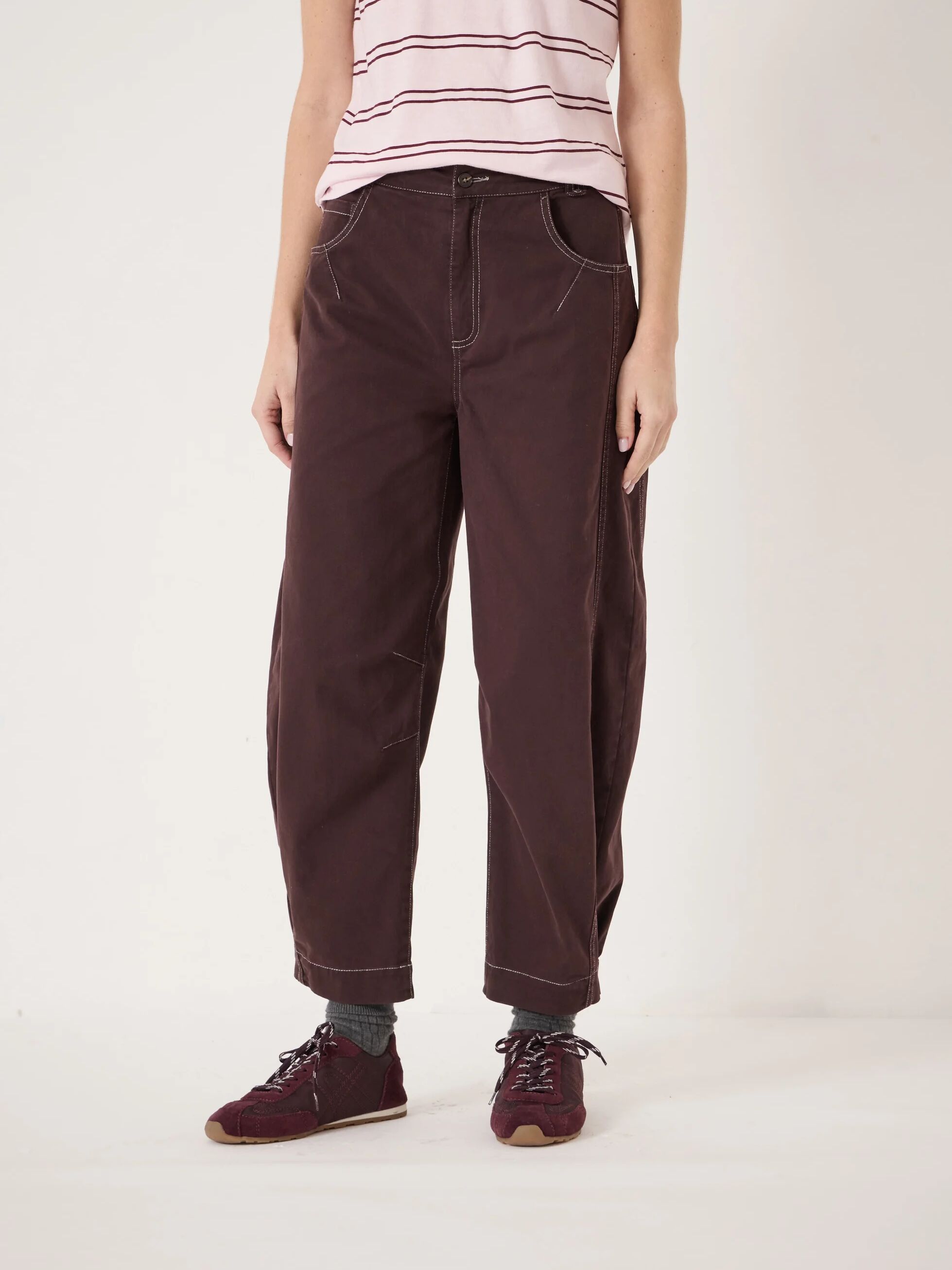 Bryce Seam Detail Barrel Leg Trousers