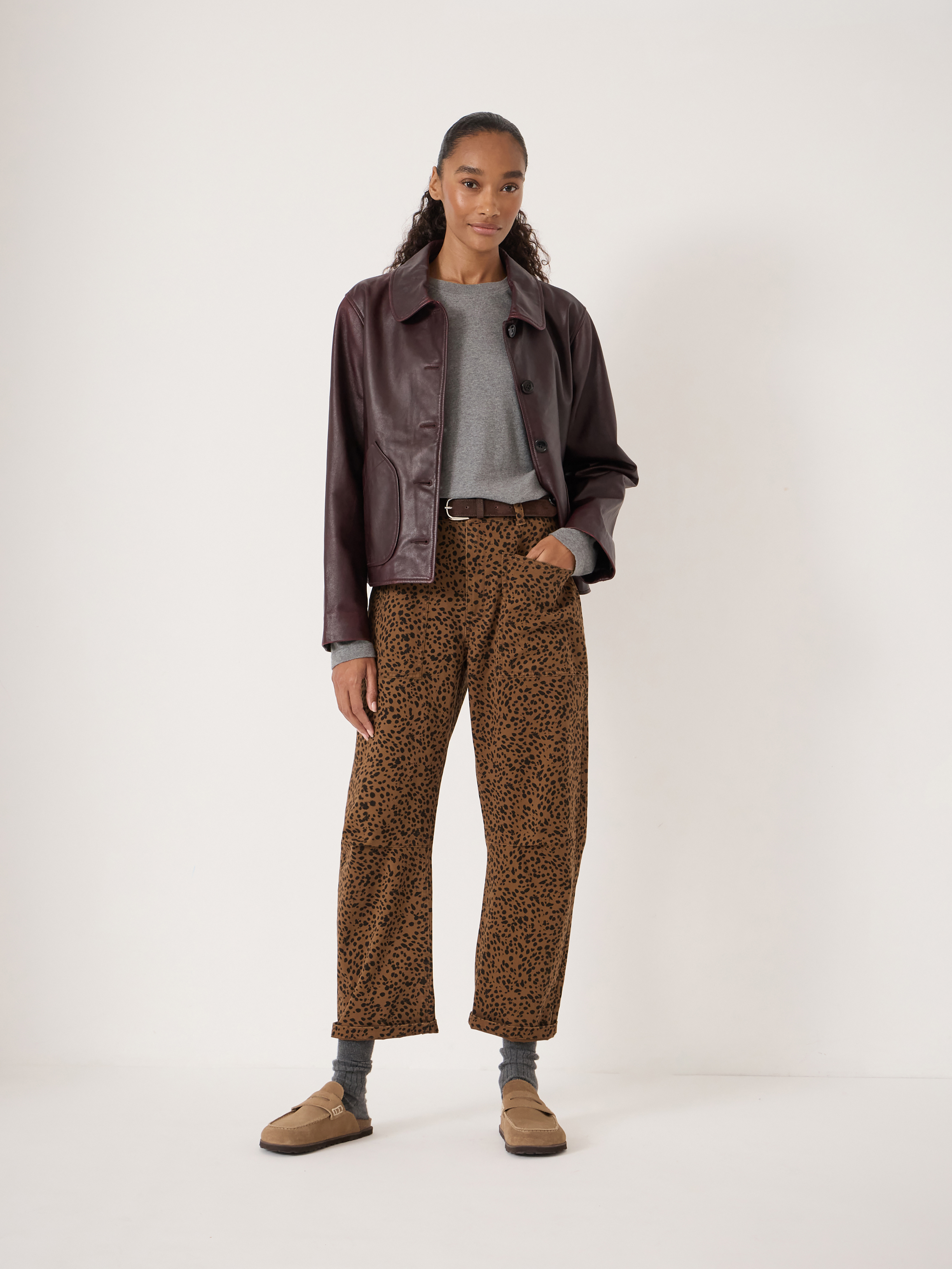 Cordi Barrel Leg Cotton Trousers