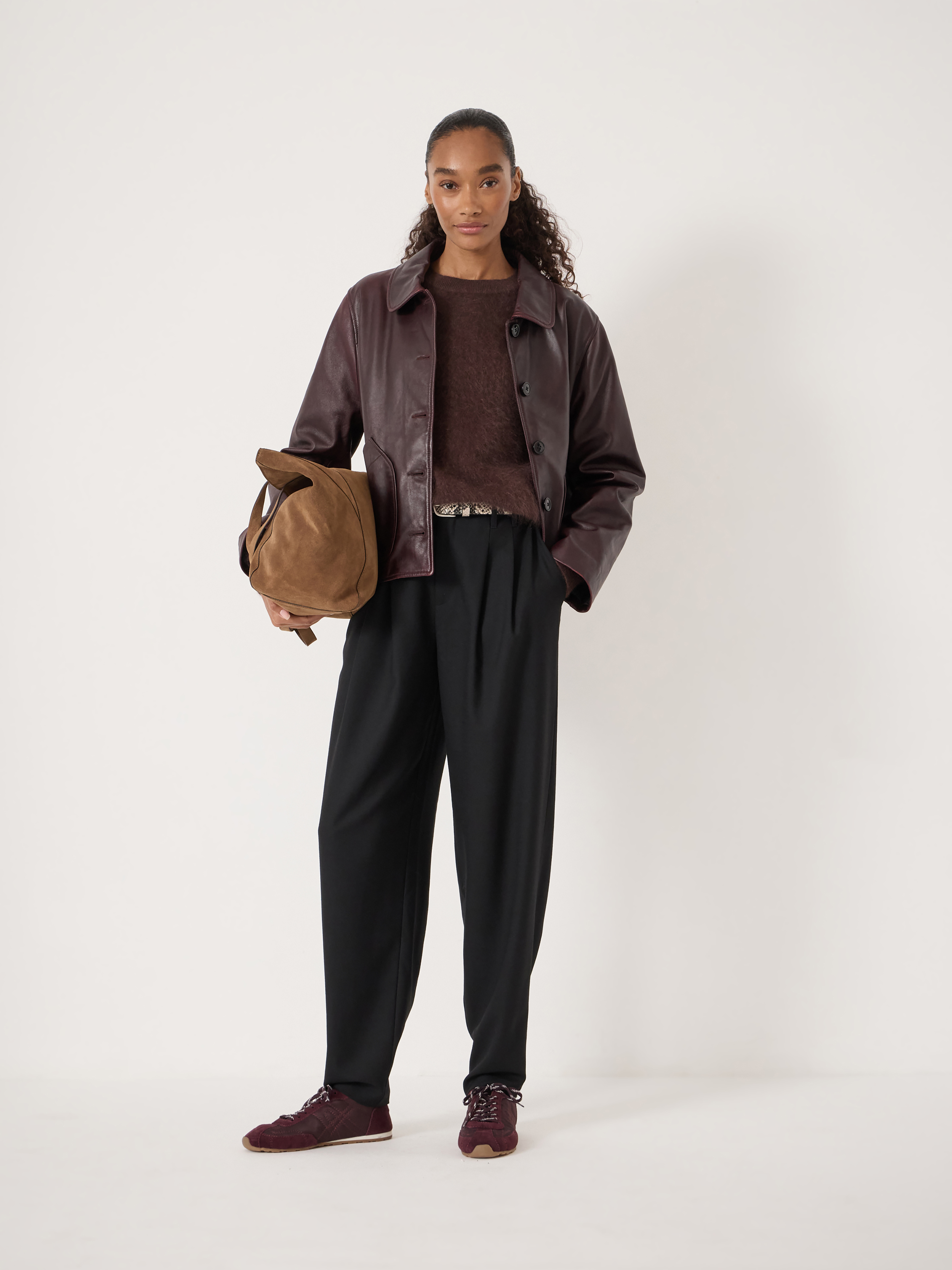 Noa Wool Blend Tapered Leg Trousers